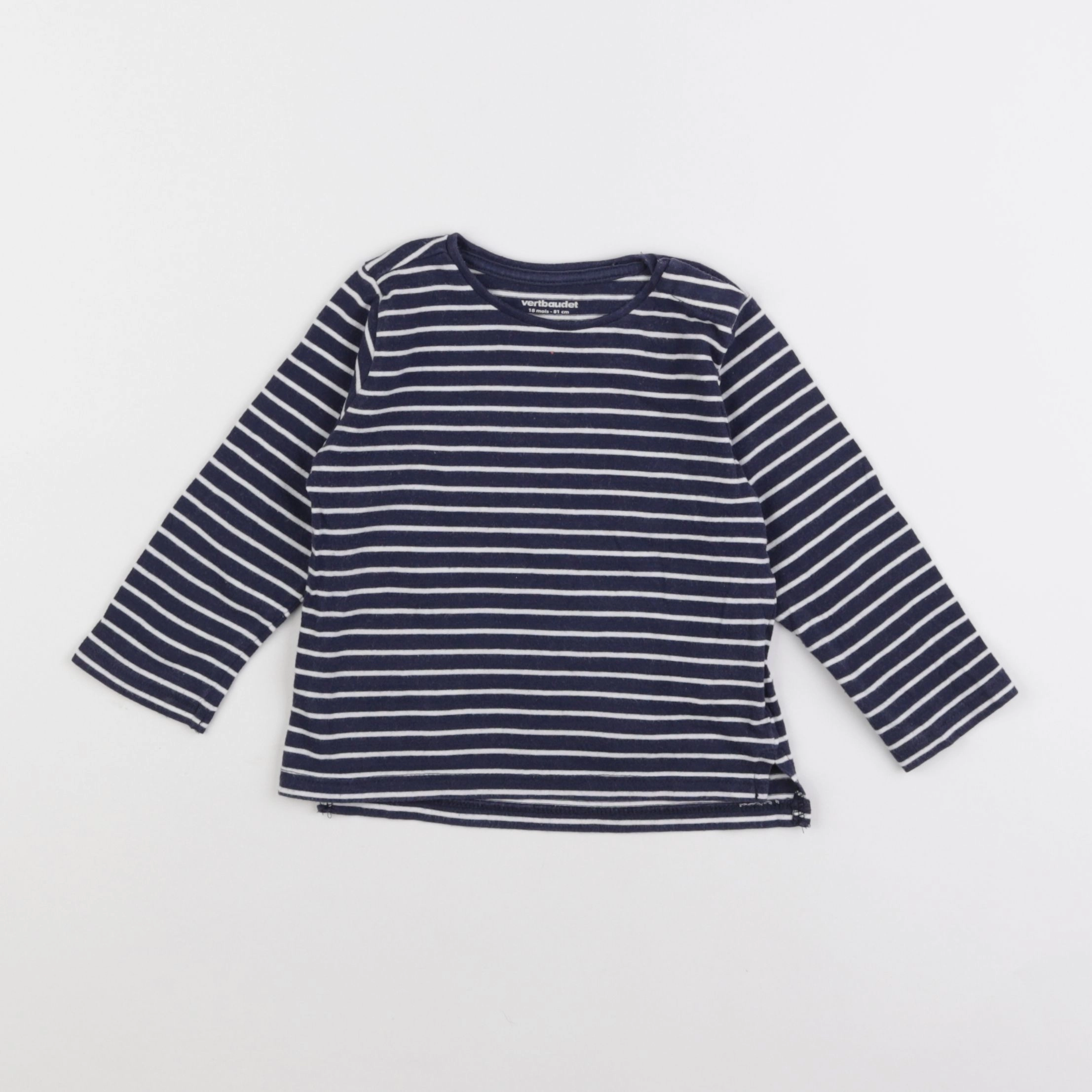 Vertbaudet - tee-shirt bleu, blanc - 18 mois