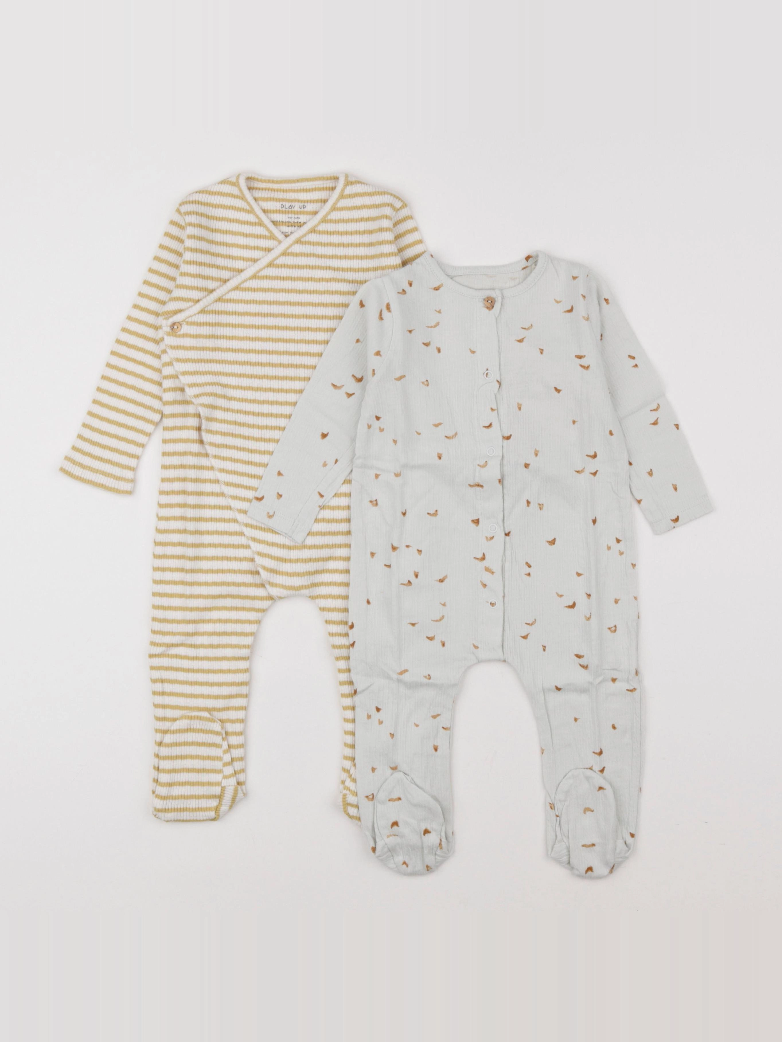Play Up - Lot de 2 pyjama jaune - 0 mois