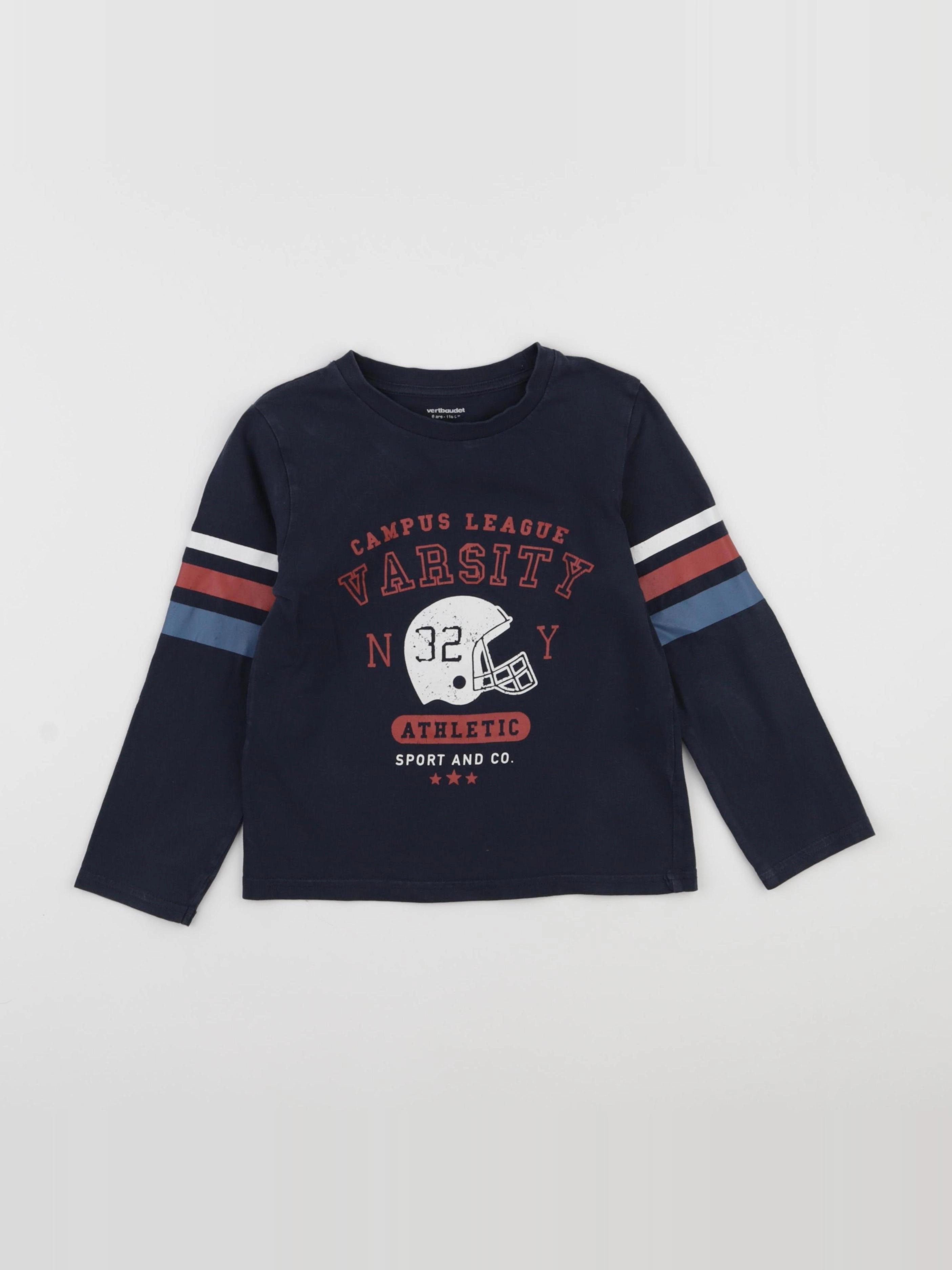 Vertbaudet - tee-shirt bleu - 6 ans