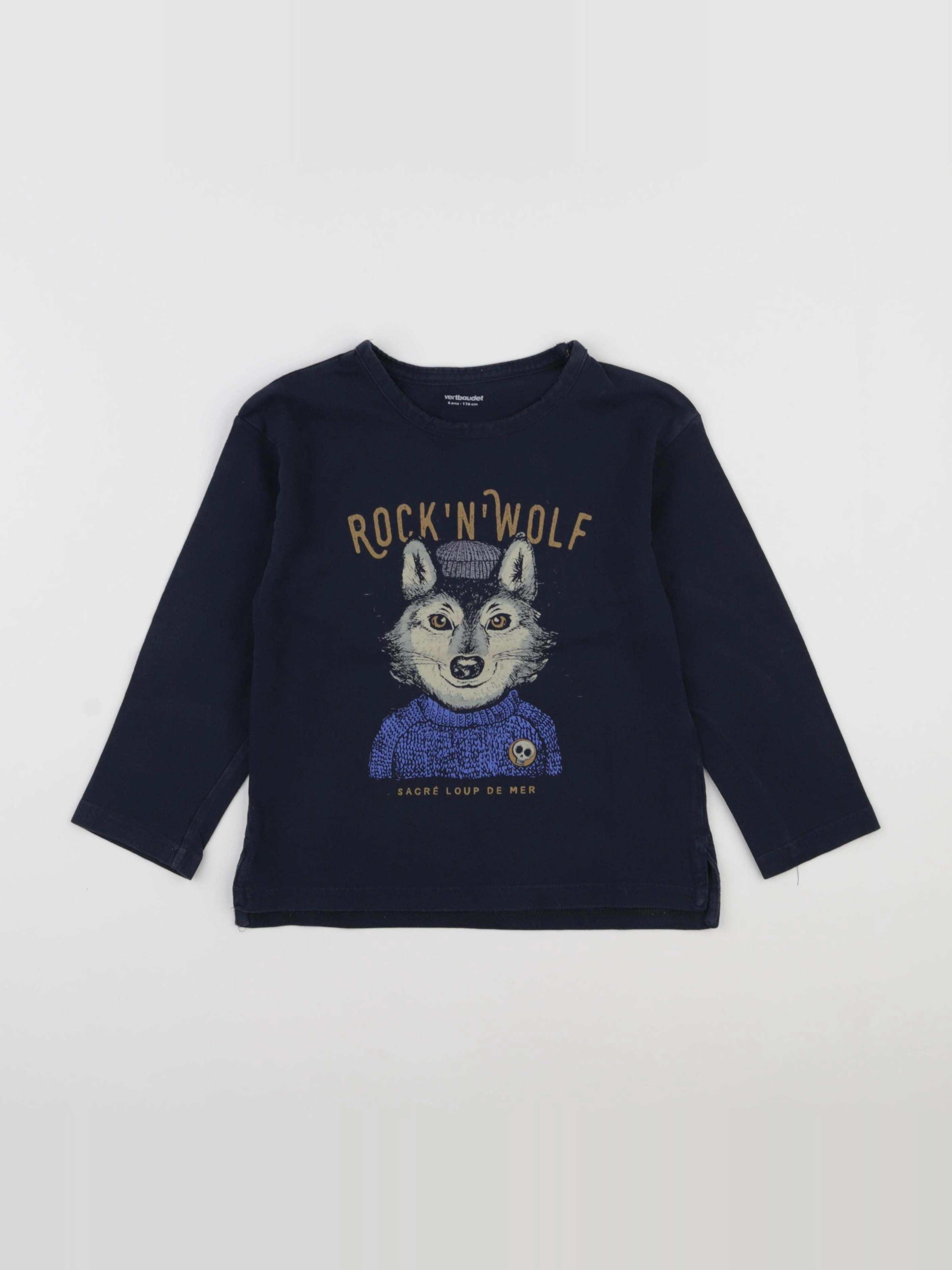 Vertbaudet - tee-shirt bleu - 6 ans