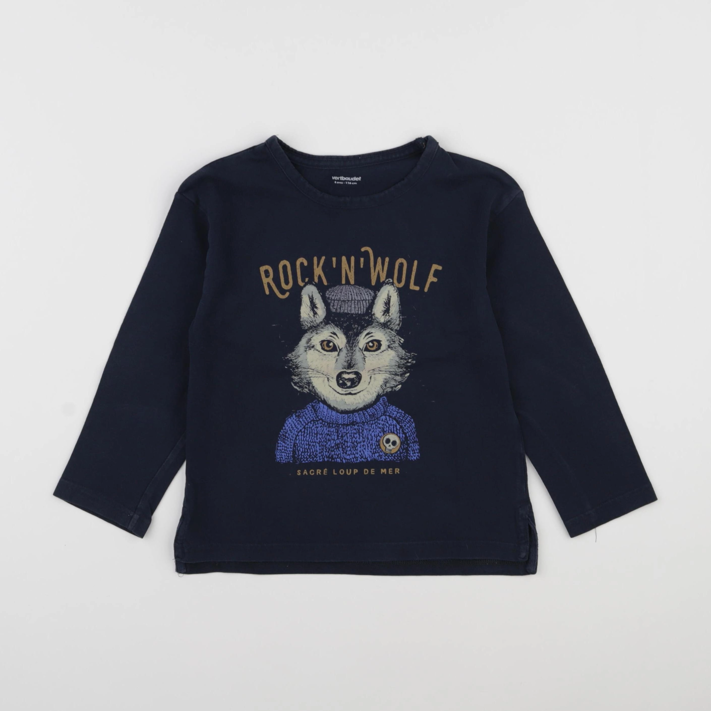 Vertbaudet - tee-shirt bleu - 6 ans