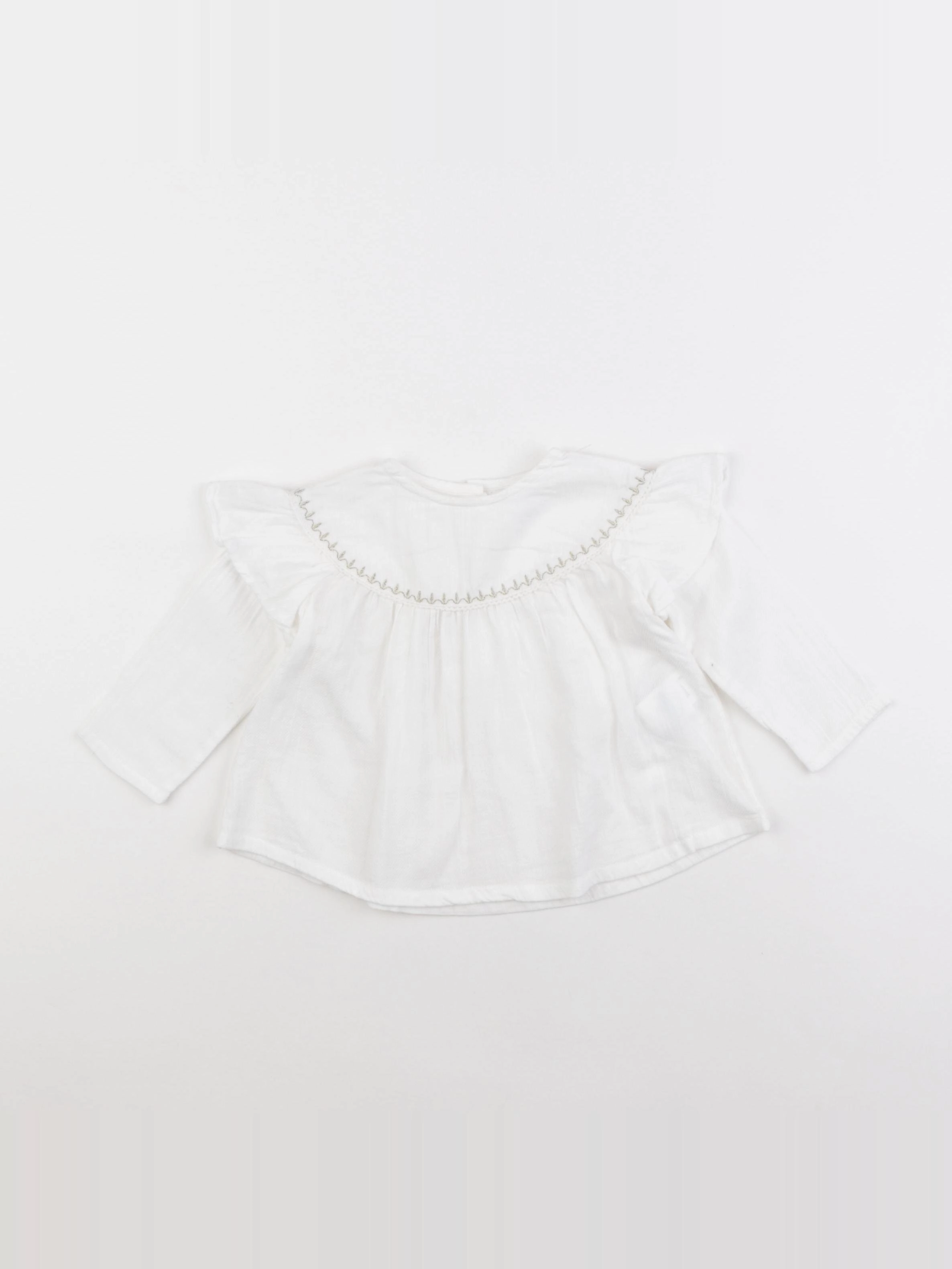 Boutchou - blouse blanc, or - 9 mois
