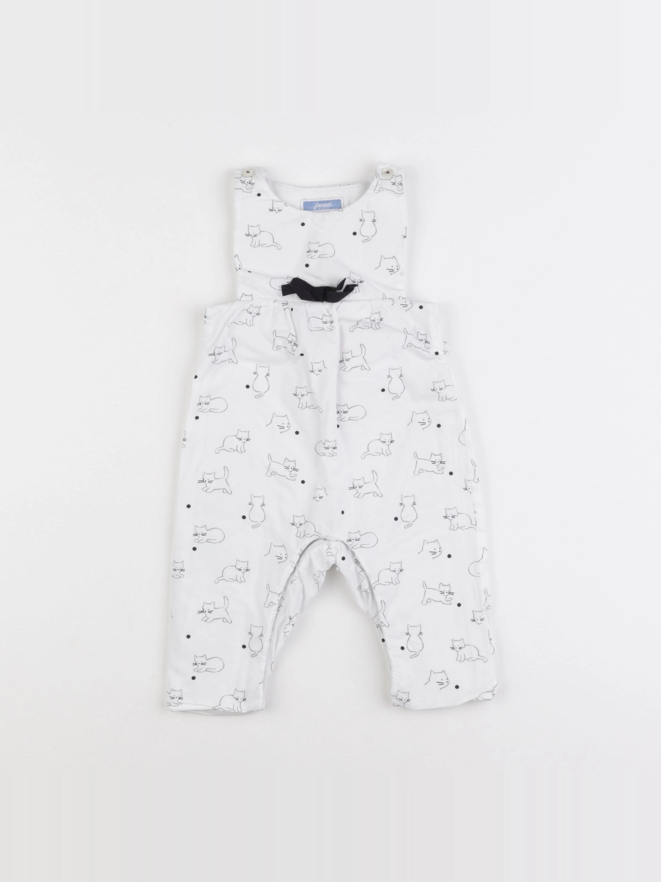 Jacadi - combinaison doublé blanc, noir - 6 mois