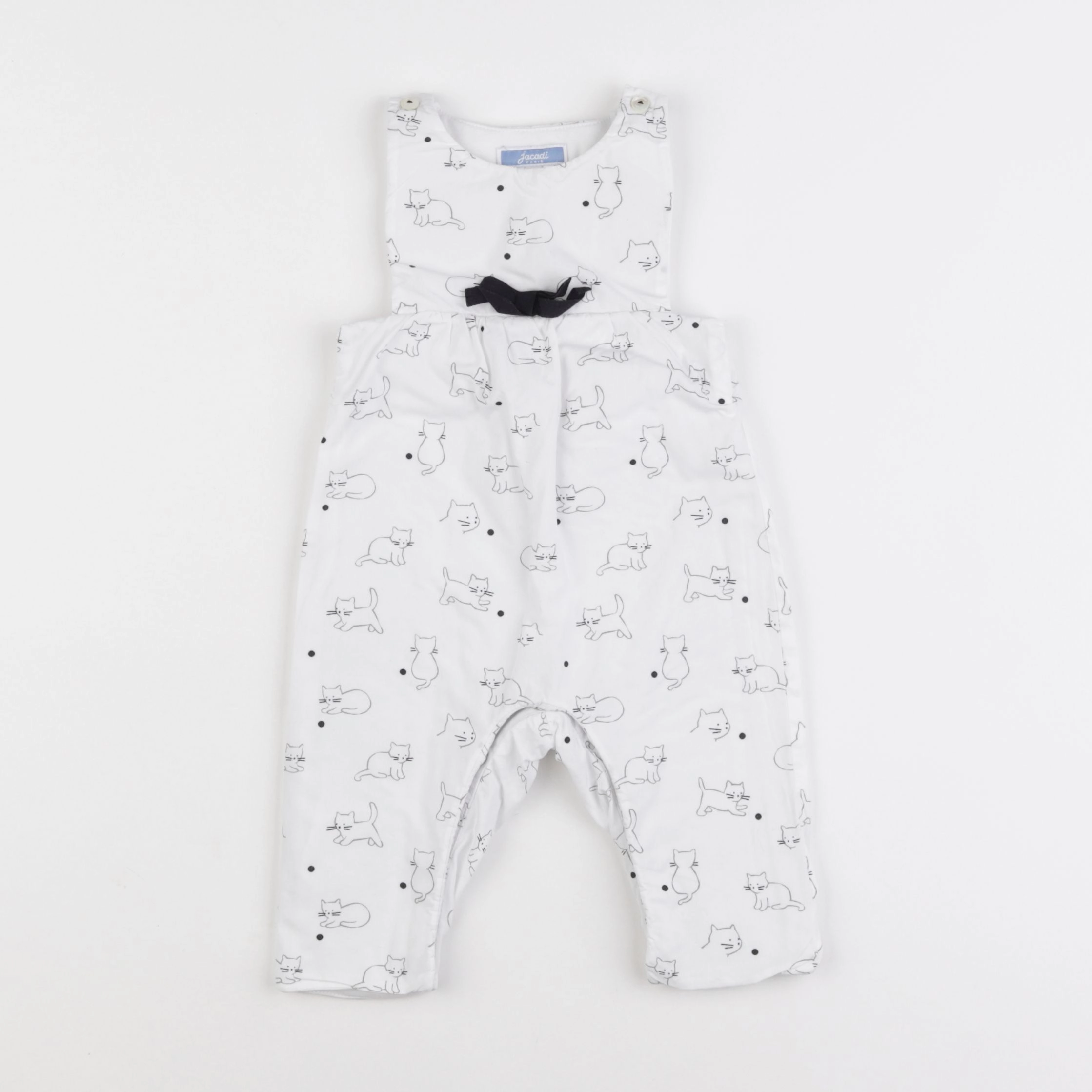 Jacadi - combinaison doublé blanc, noir - 6 mois