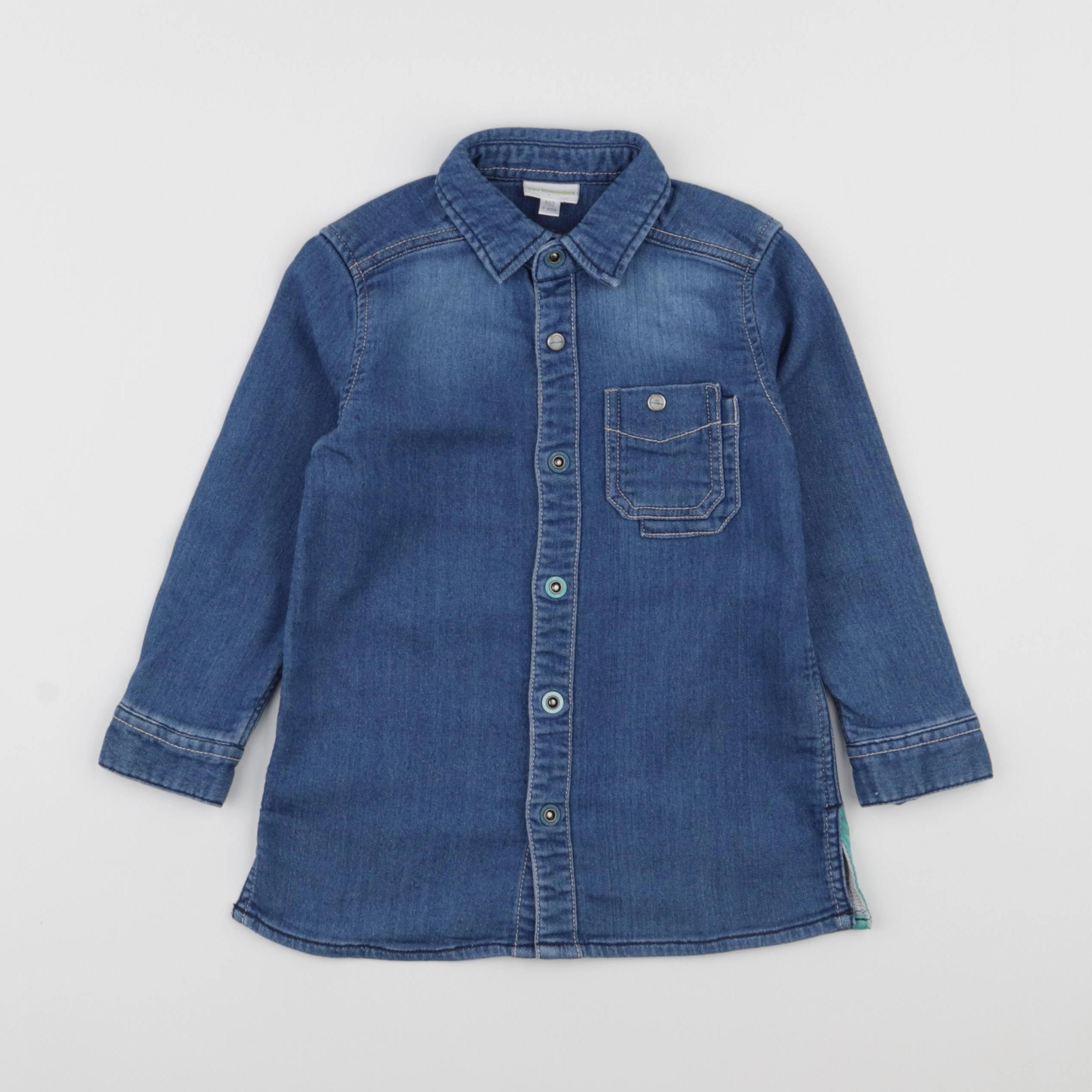 Vertbaudet - robe imprimé au dos bleu - 4 ans