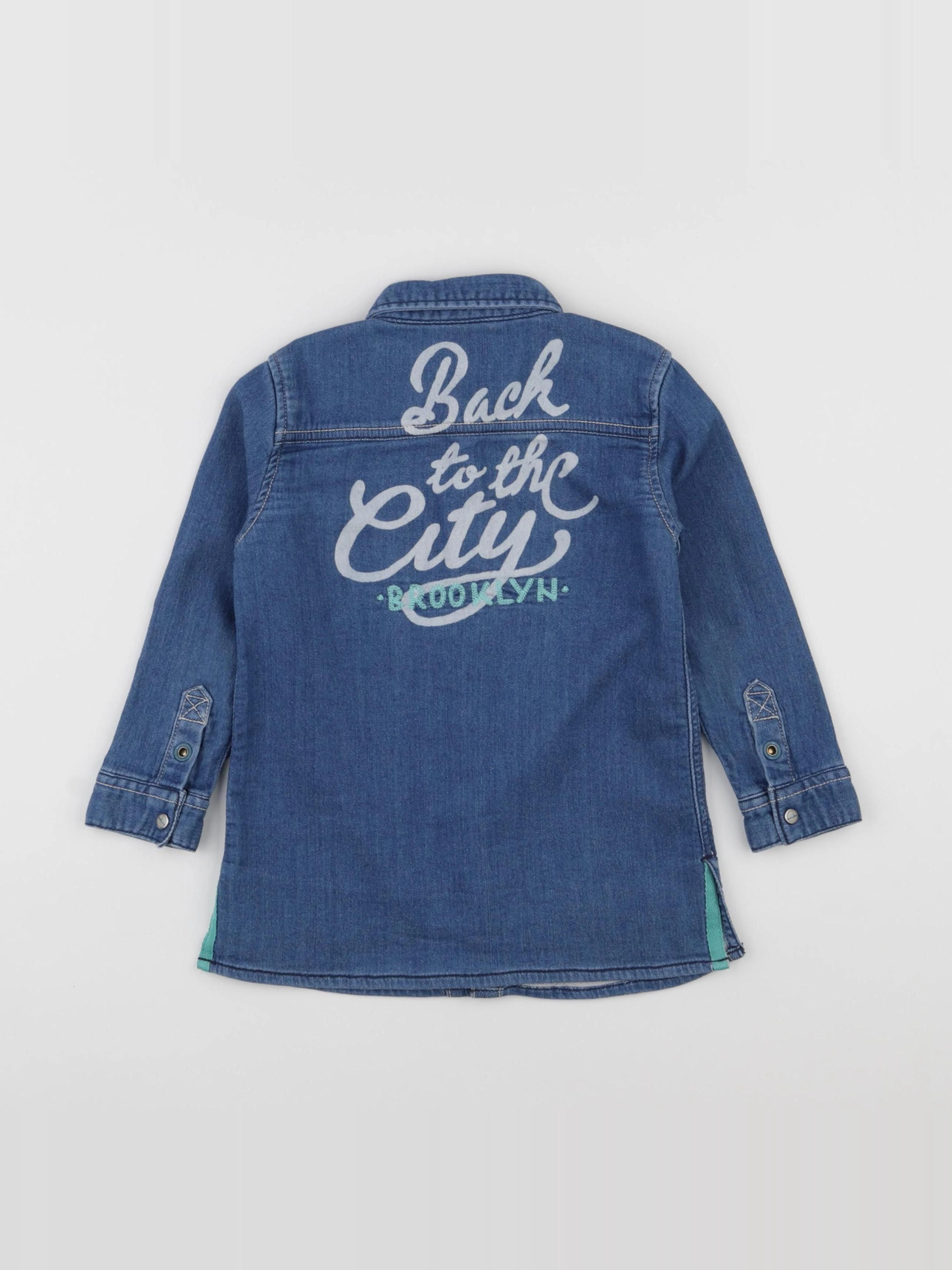 Vertbaudet - robe imprimé au dos bleu - 4 ans