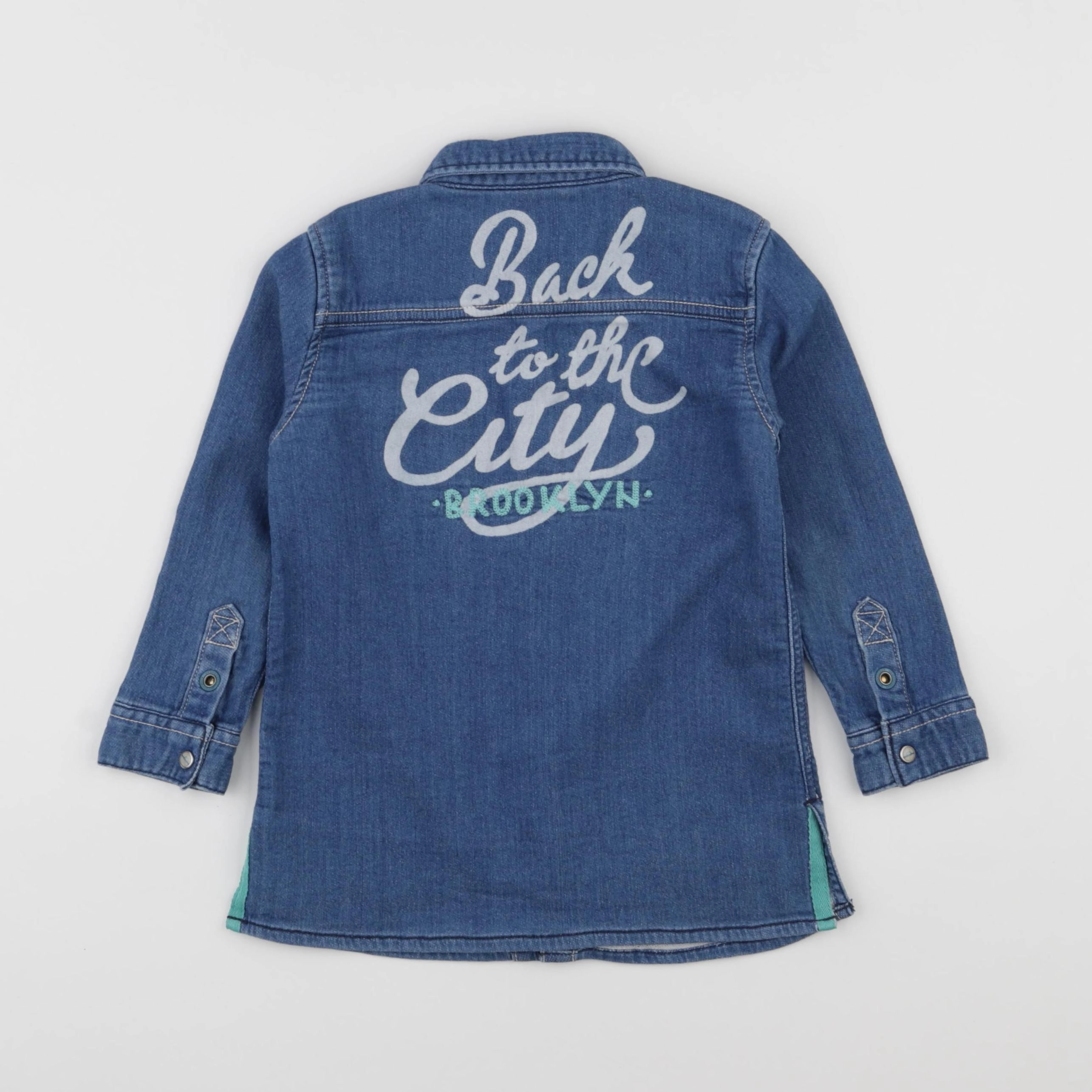 Vertbaudet - robe imprimé au dos bleu - 4 ans
