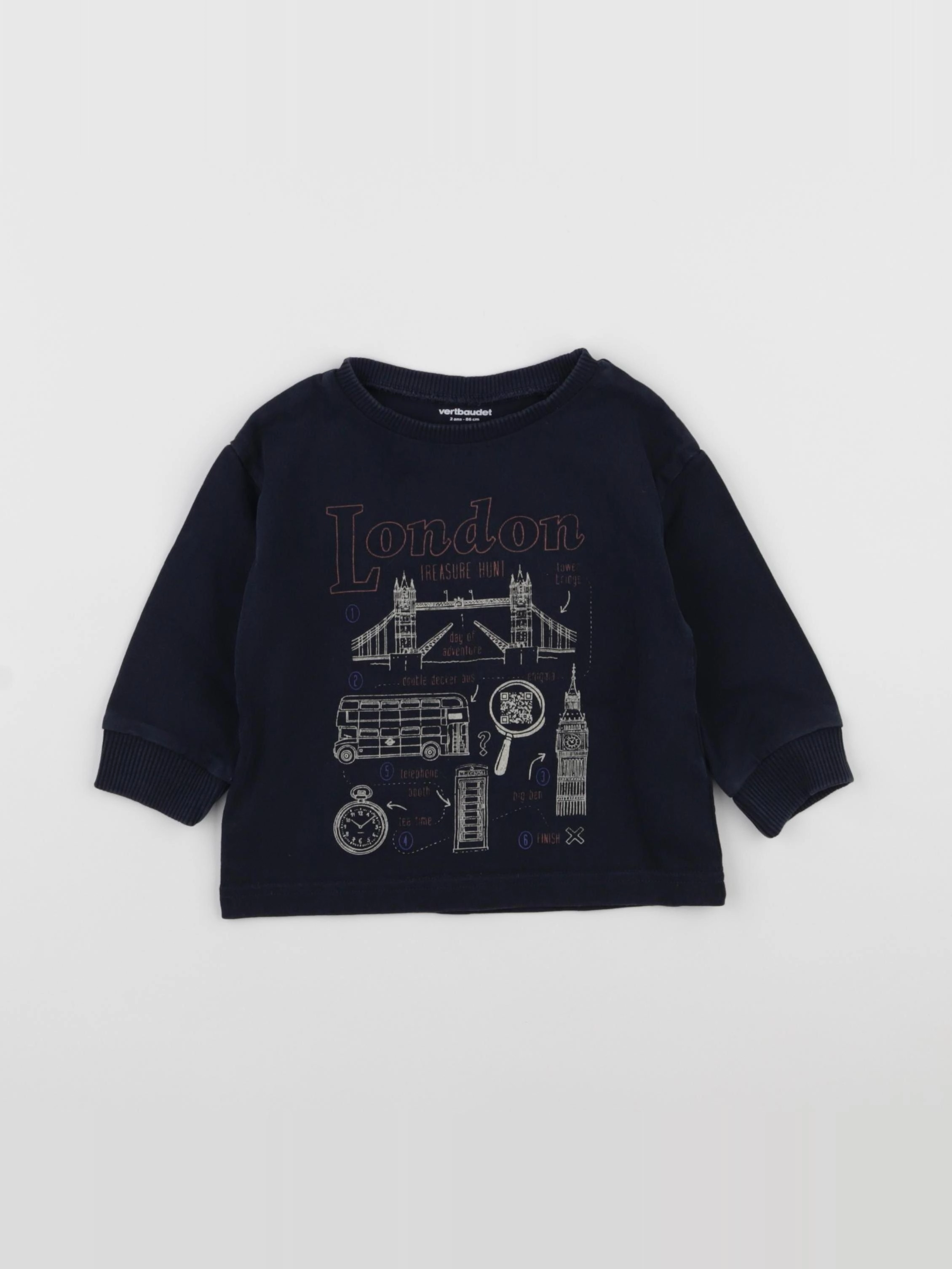 Vertbaudet - tee-shirt bleu - 2 ans