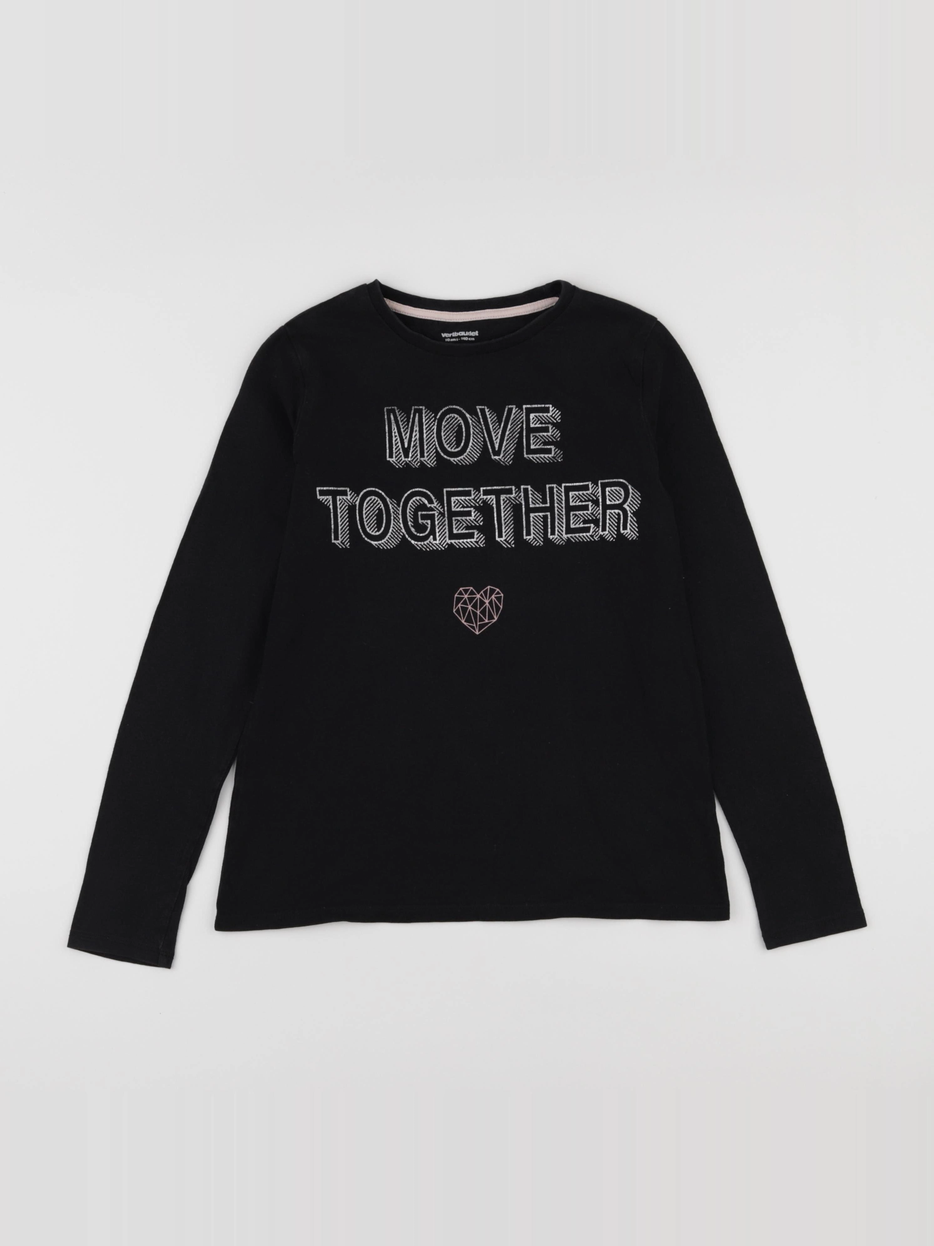 Vertbaudet - tee-shirt noir - 10 ans