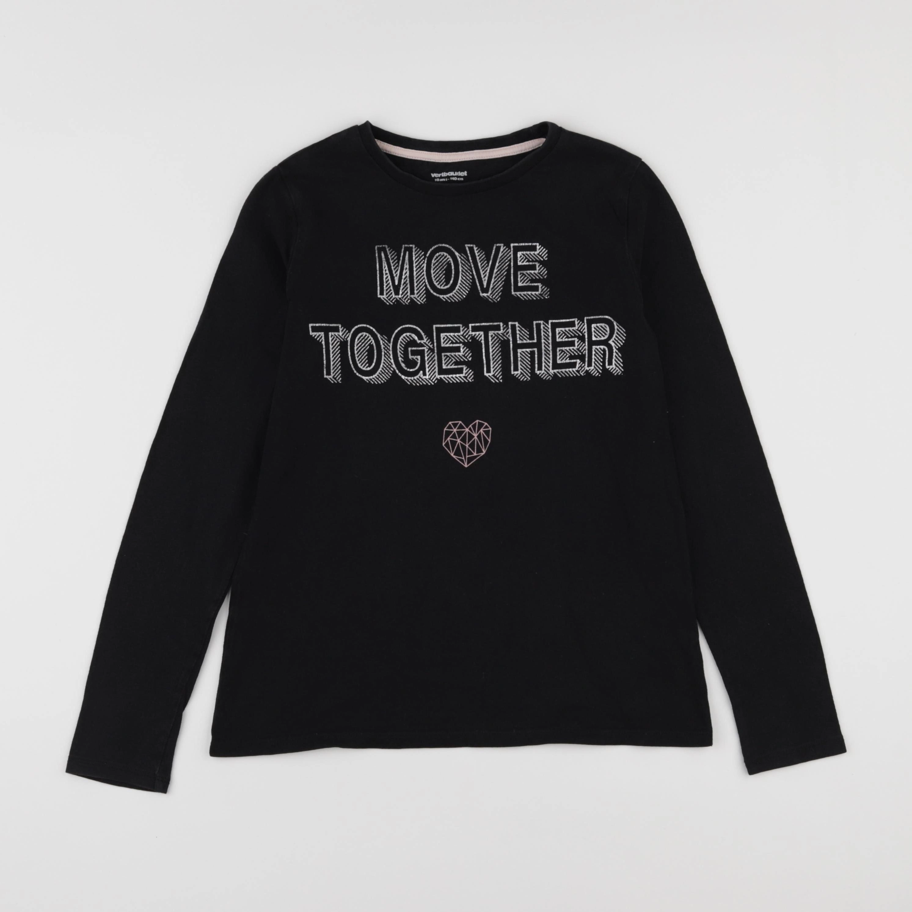 Vertbaudet - tee-shirt noir - 10 ans