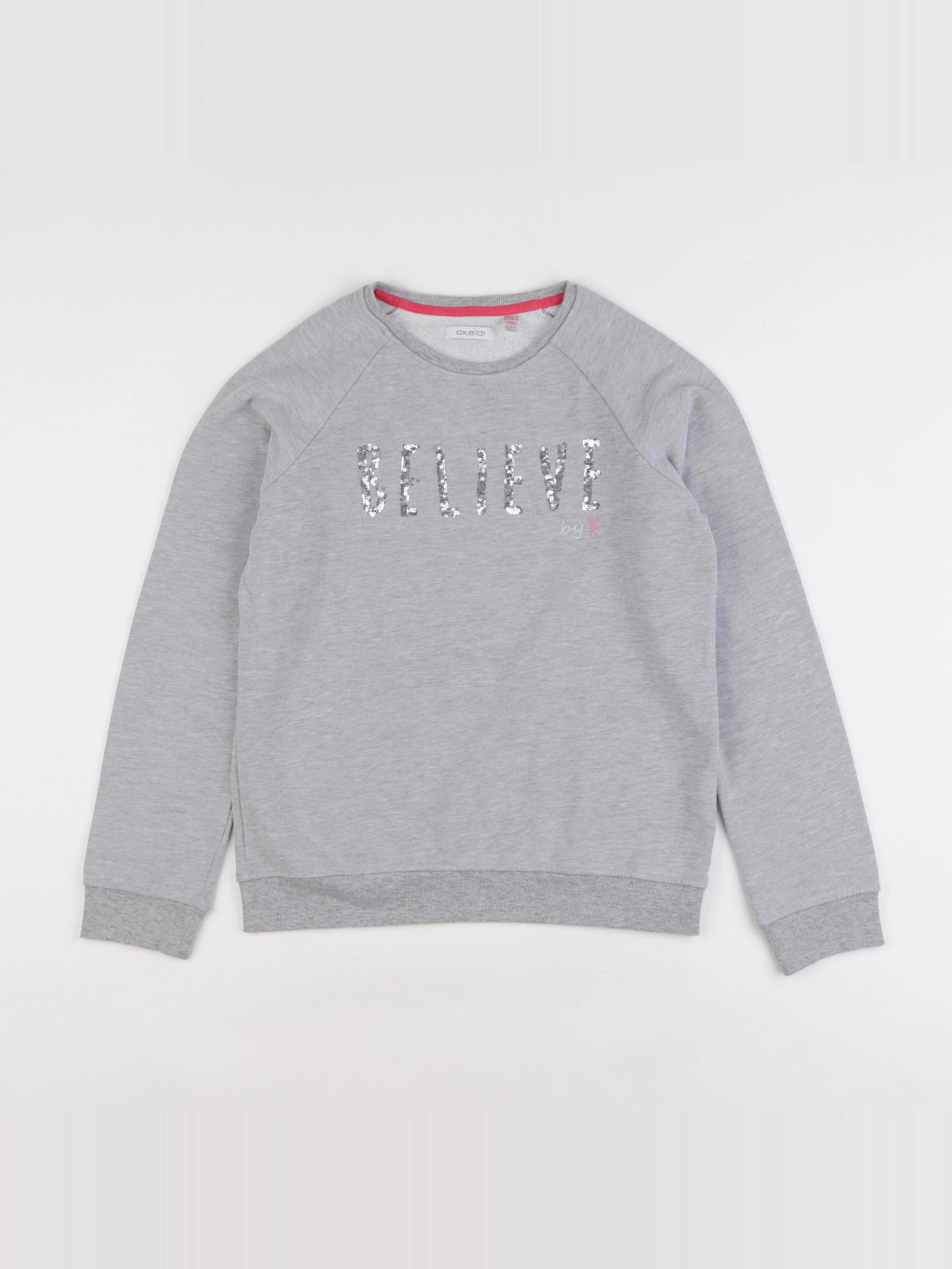 Okaidi - sweat gris - 12 ans