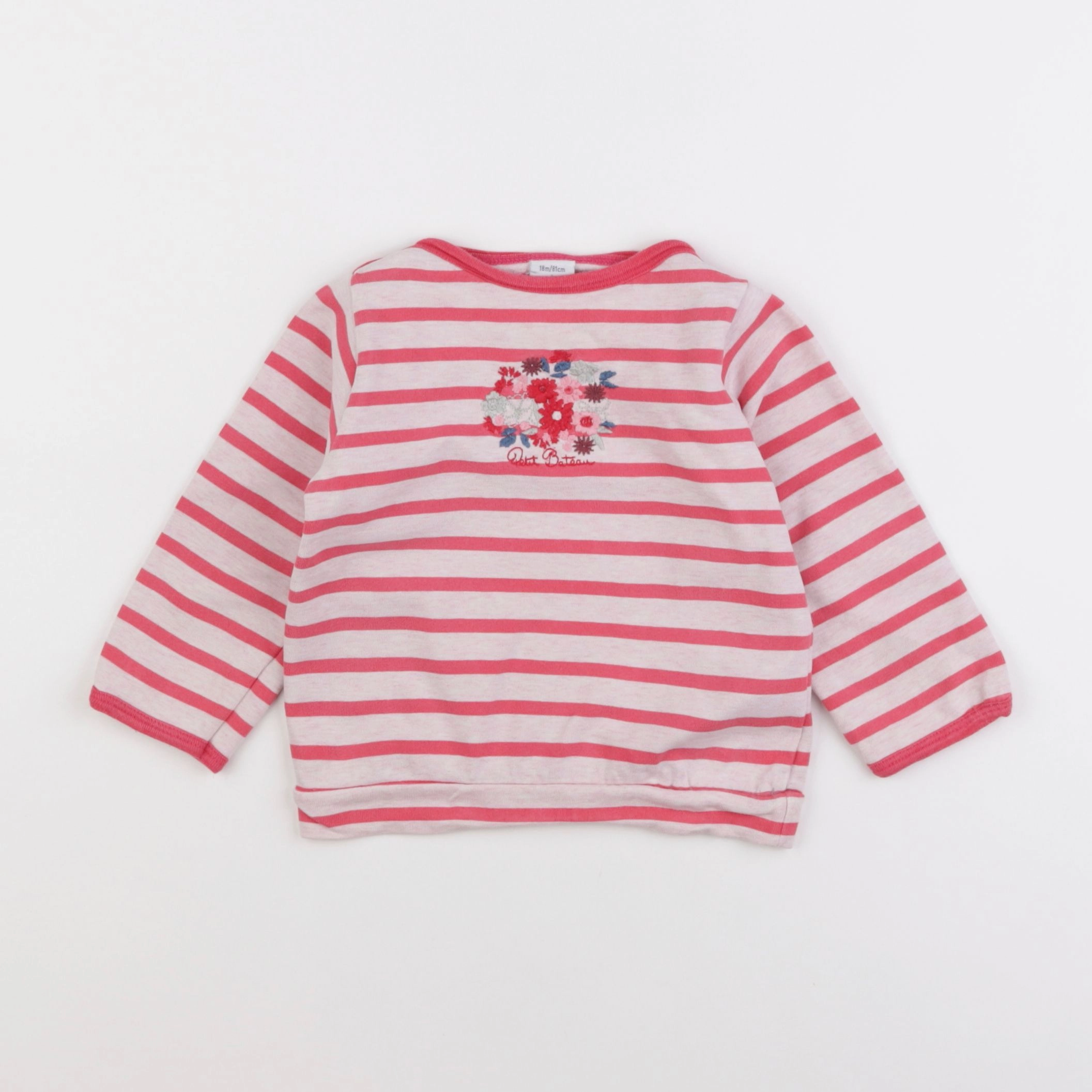 Petit Bateau - sweat rose - 18 mois