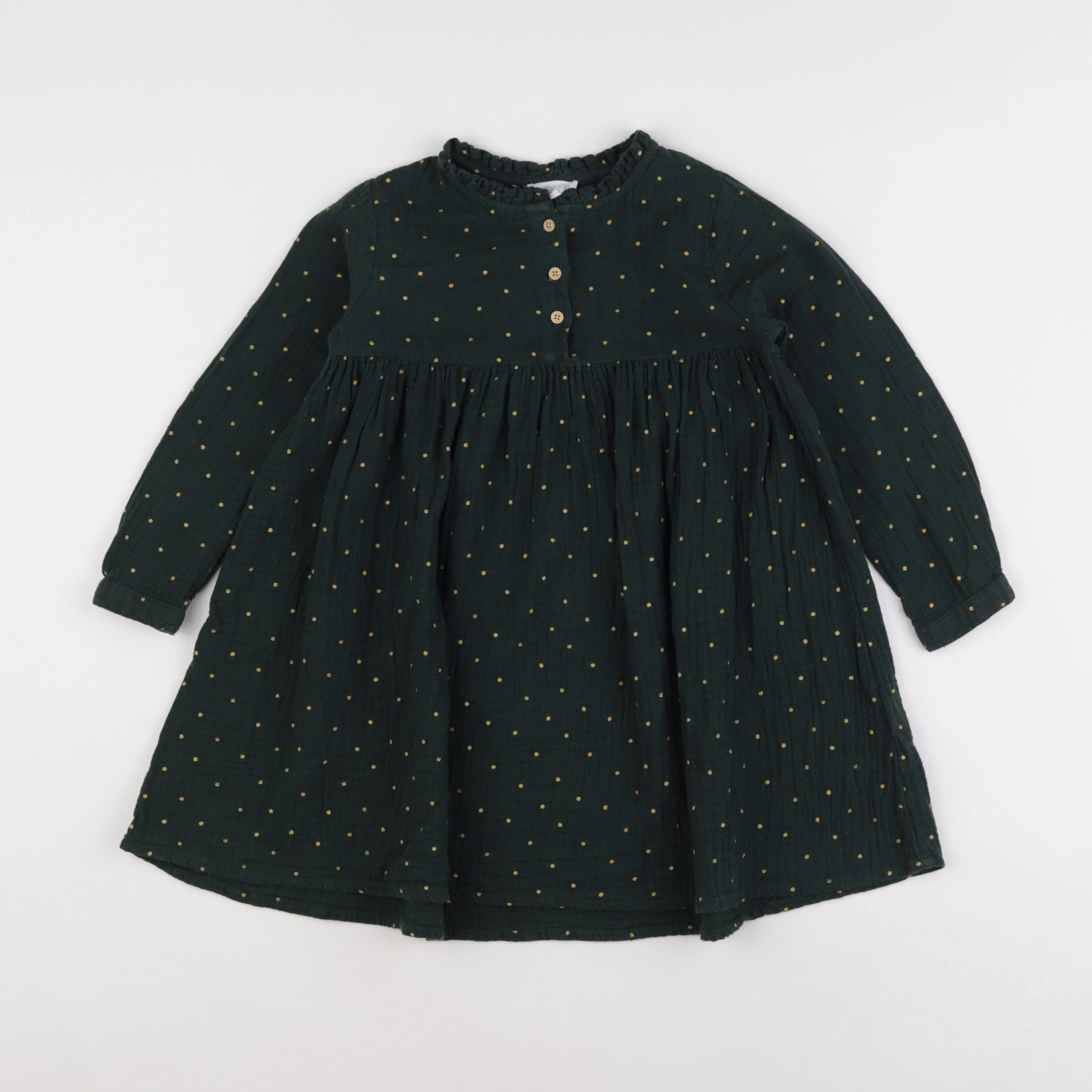 Vertbaudet - robe vert, or - 5 ans