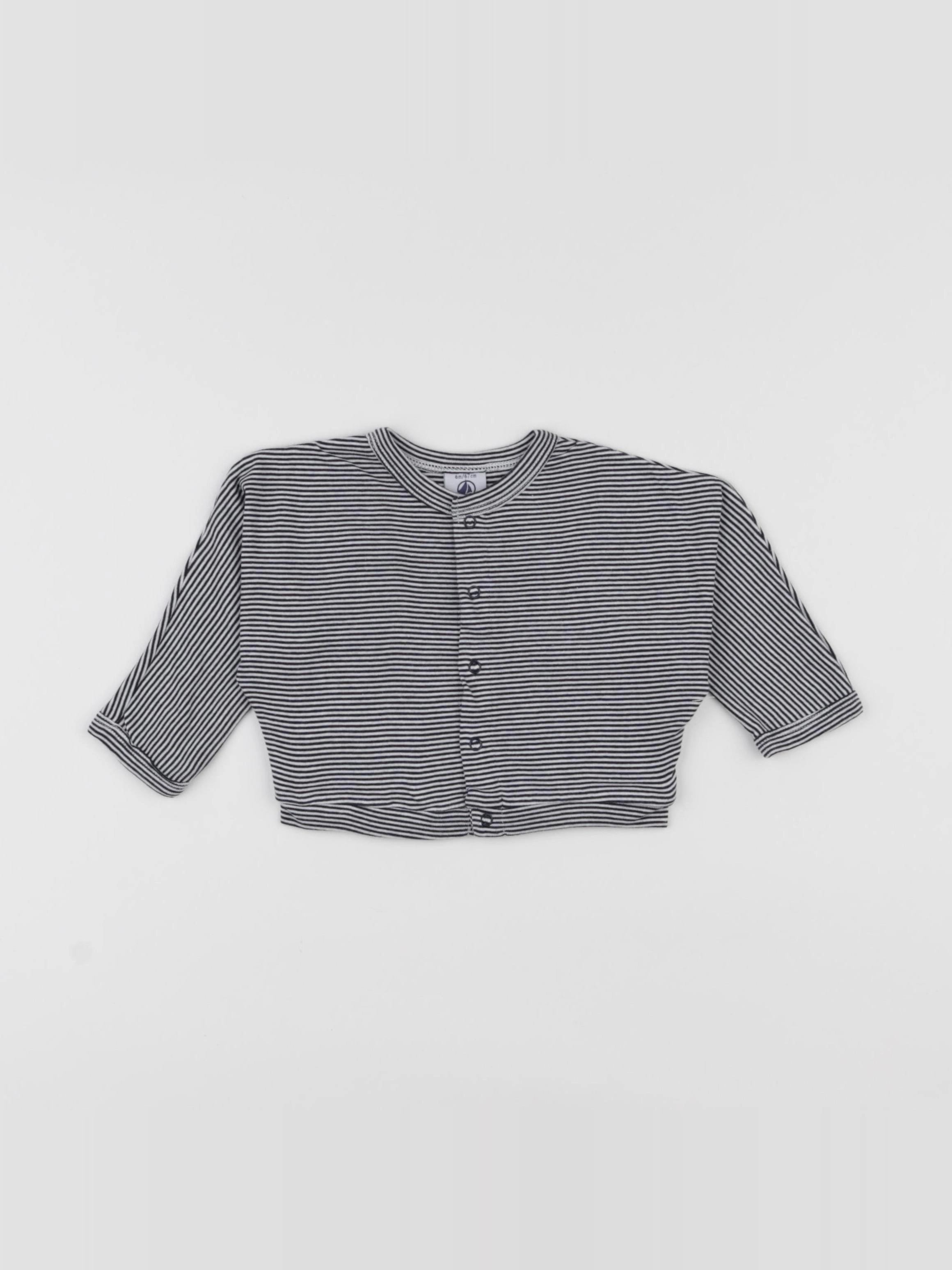 Petit Bateau - gilet bleu - 6 mois