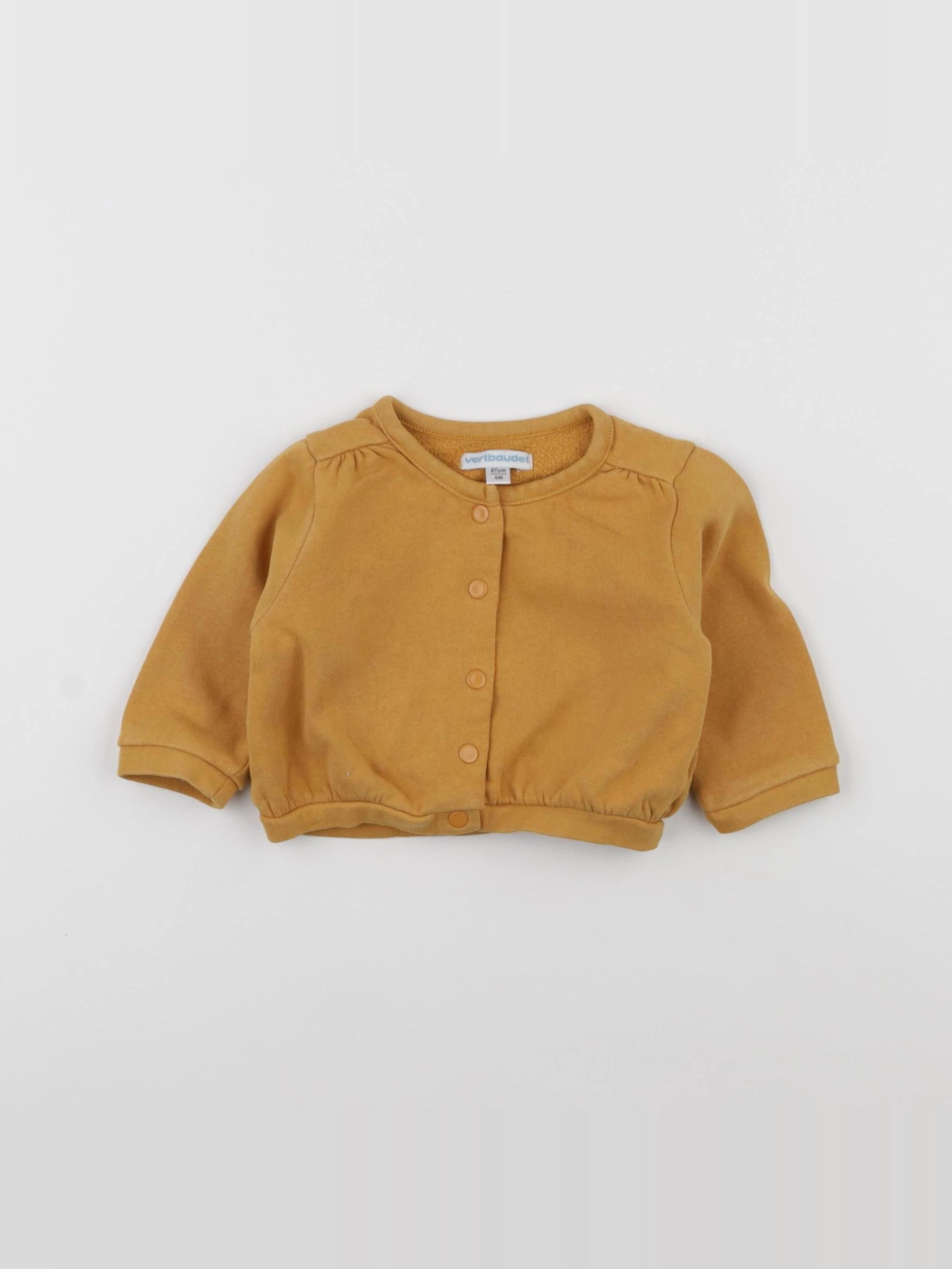 Vertbaudet - sweat jaune - 6 mois