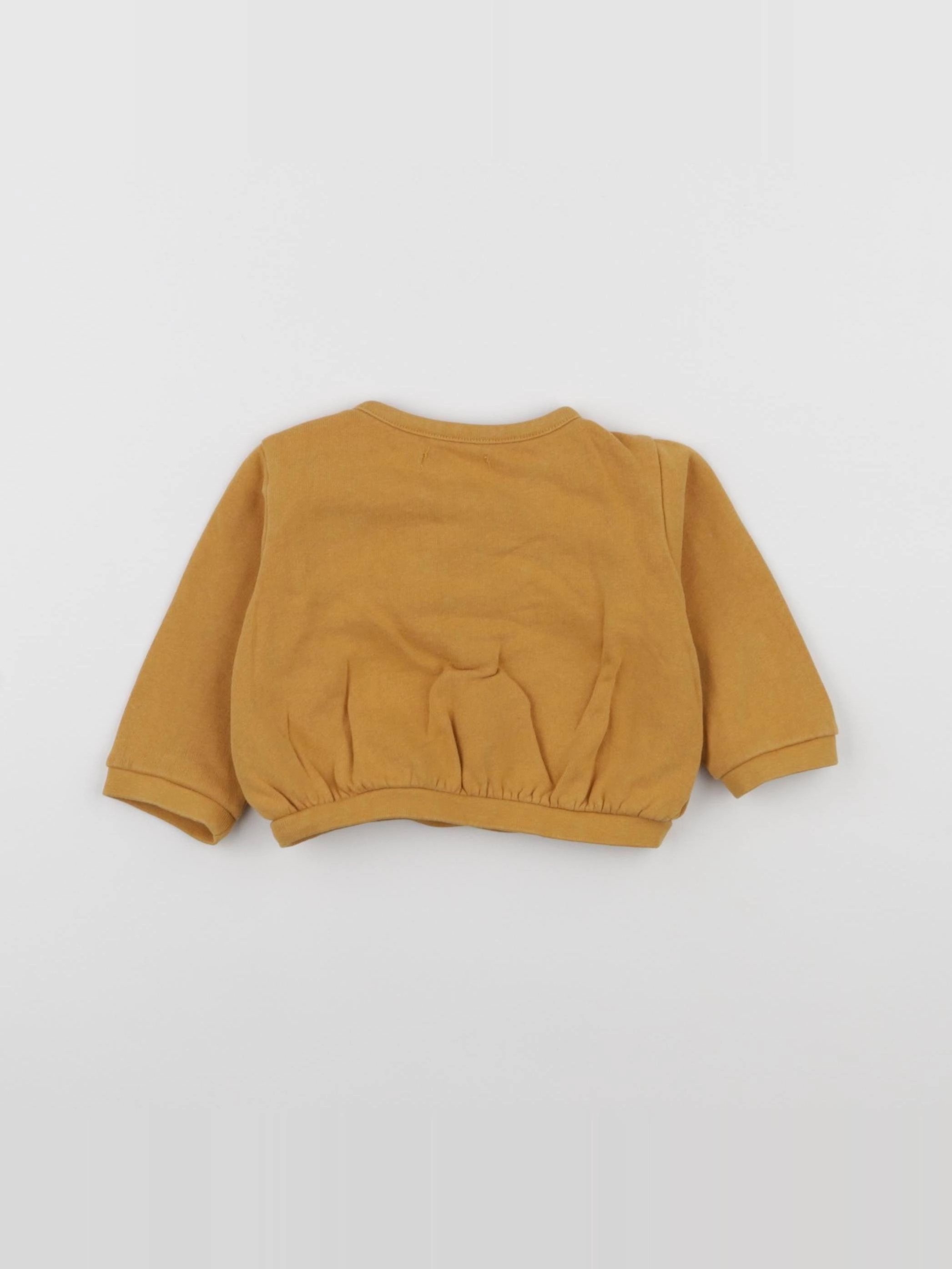 Vertbaudet - sweat jaune - 6 mois