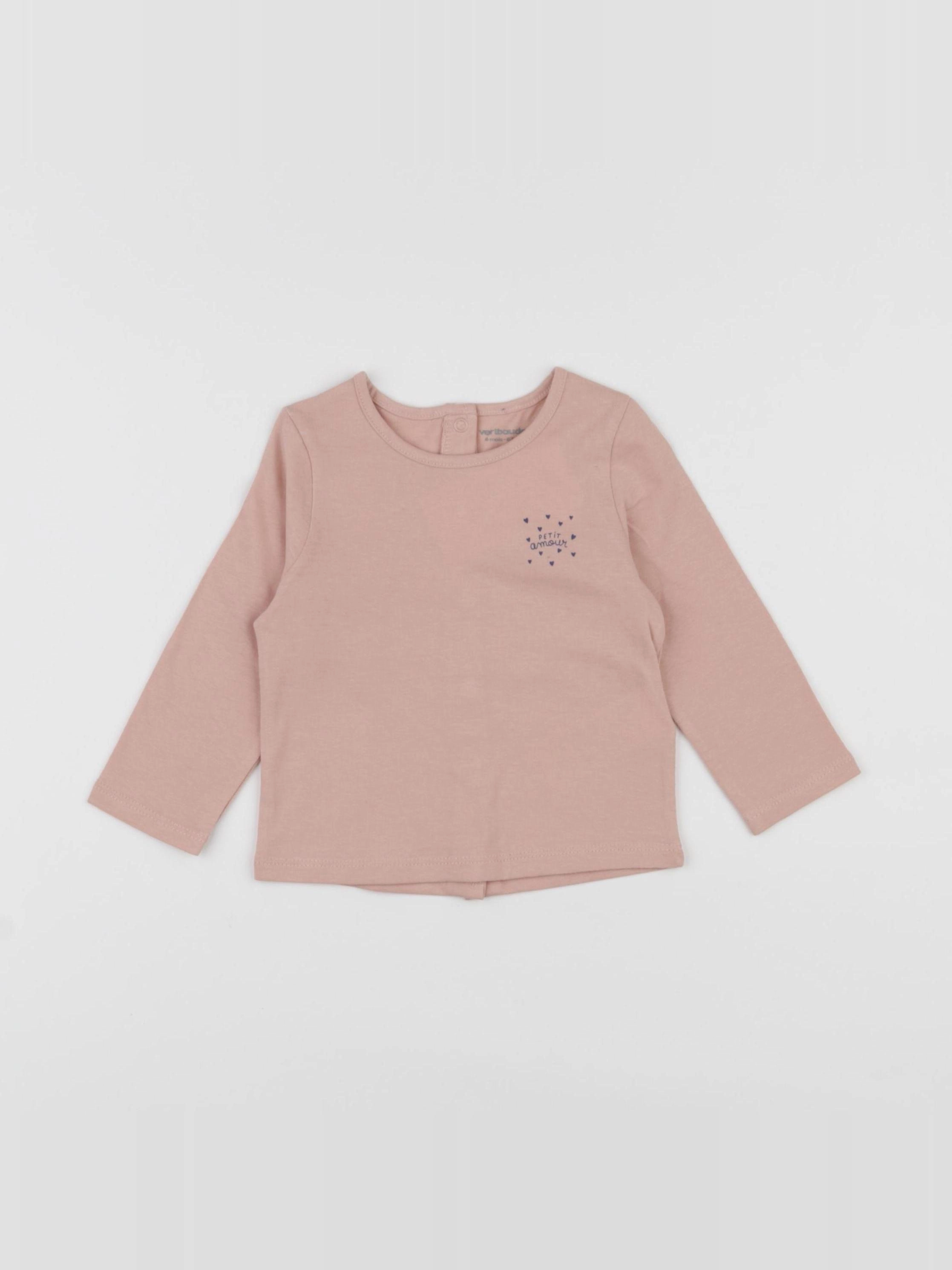 Vertbaudet - tee-shirt rose - 6 mois