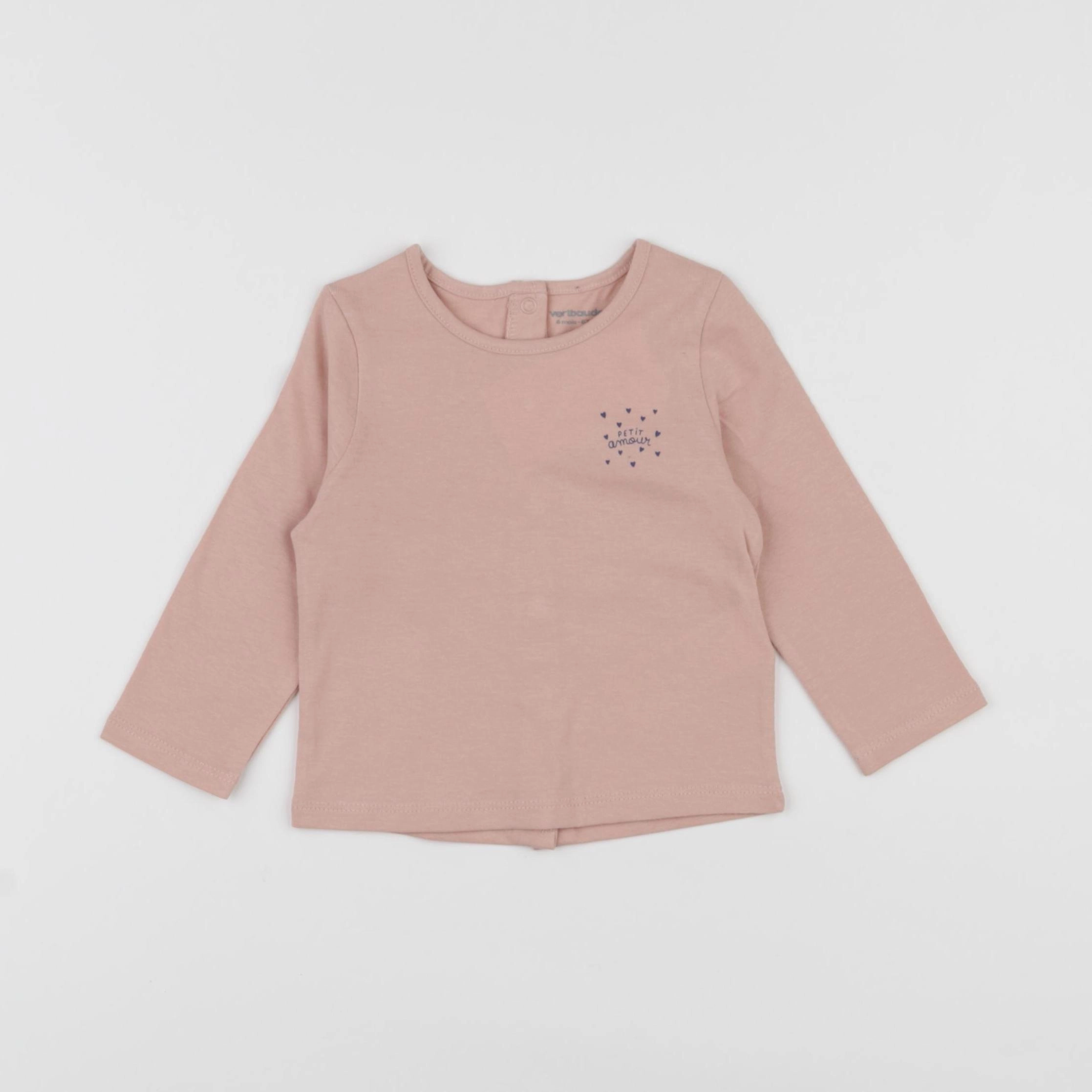 Vertbaudet - tee-shirt rose - 6 mois