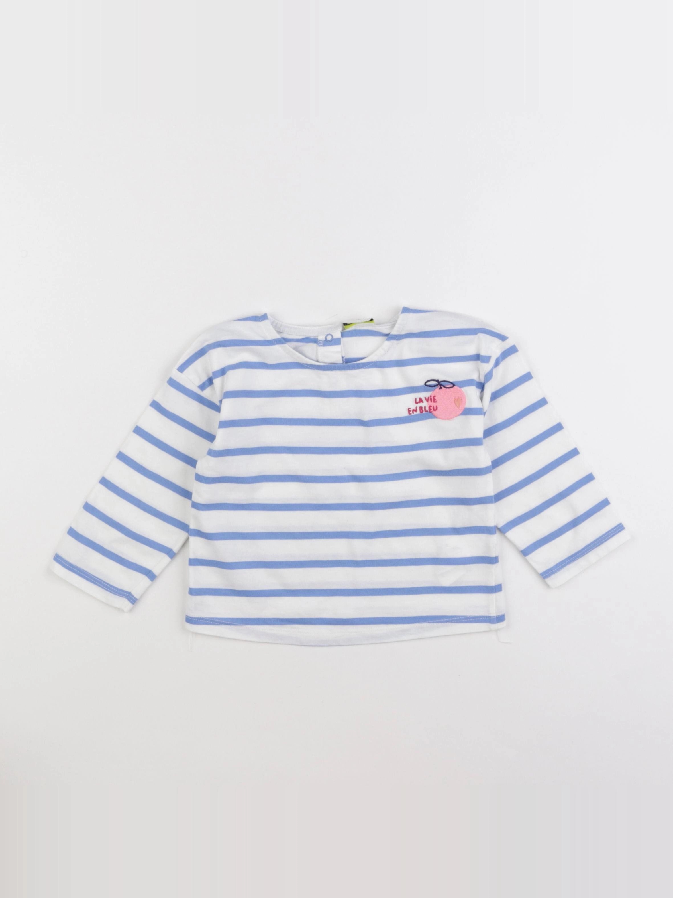 Tape à l'oeil - tee-shirt blanc, bleu - 18 mois
