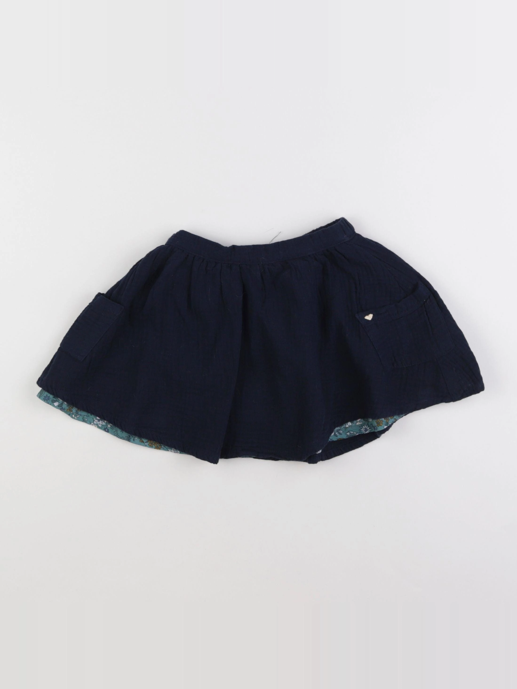 Vertbaudet - jupe réversible bleu, vert - 4 ans