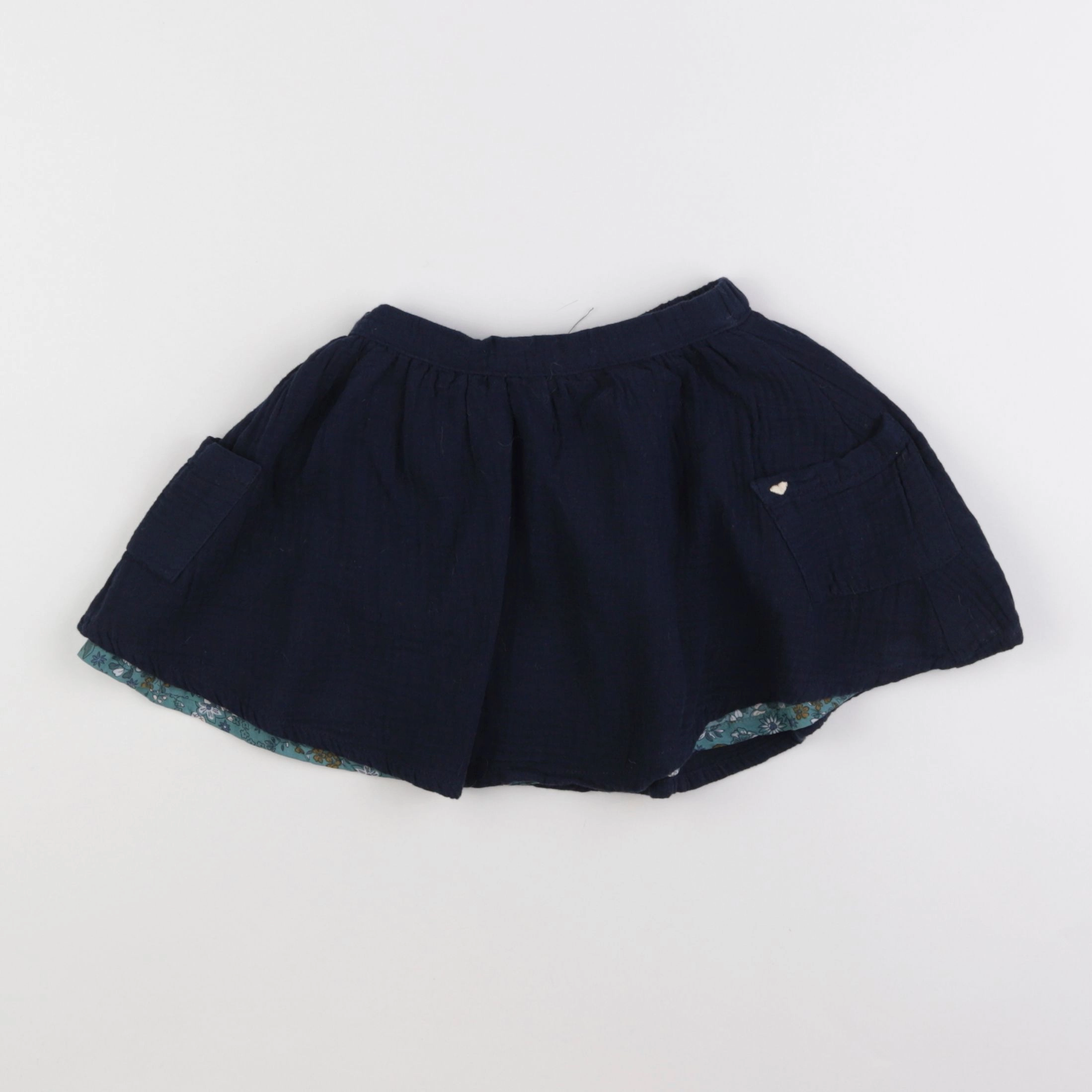Vertbaudet - jupe réversible bleu, vert - 4 ans