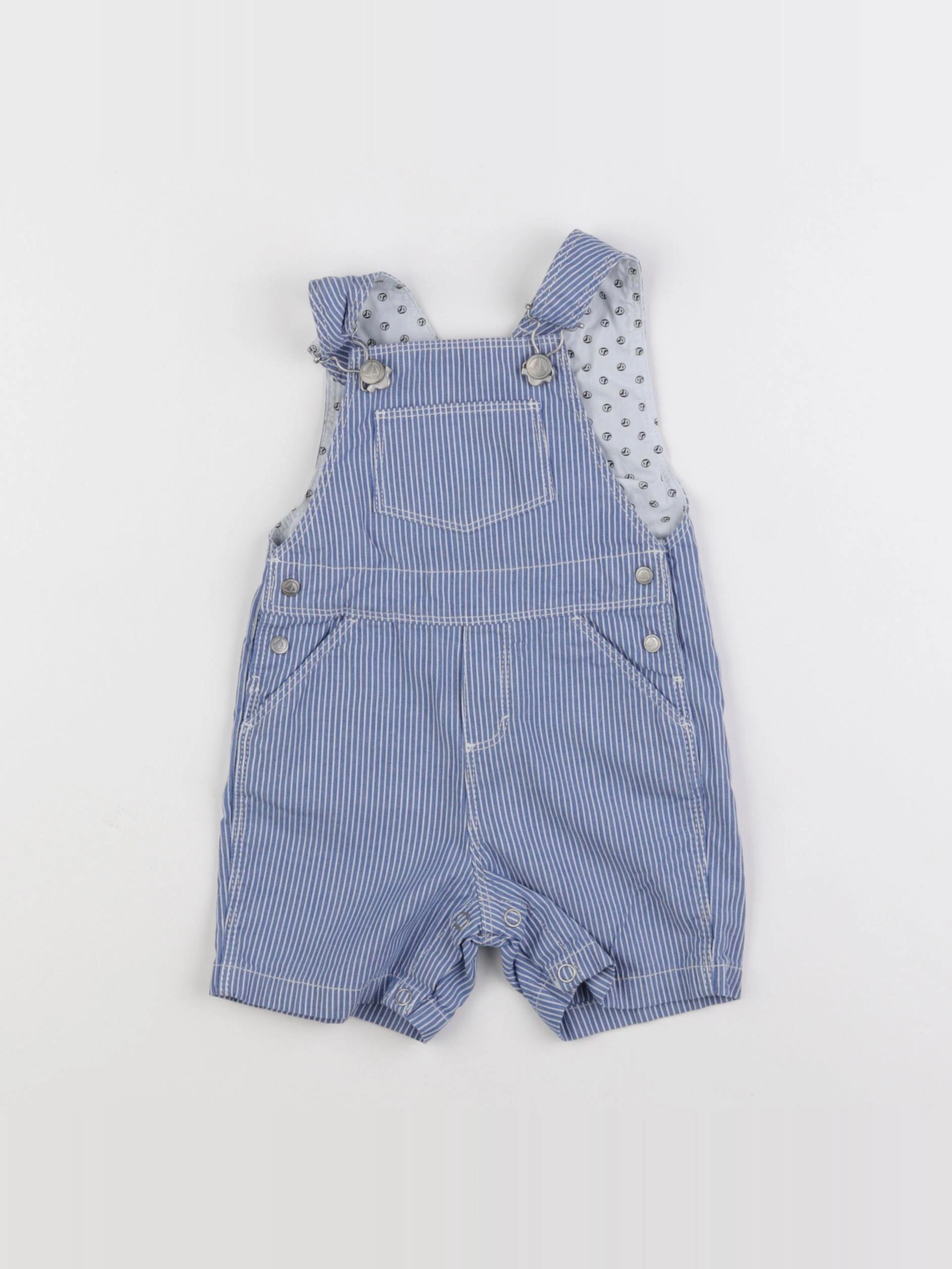 Petit Bateau - salopette bleu - 6 mois