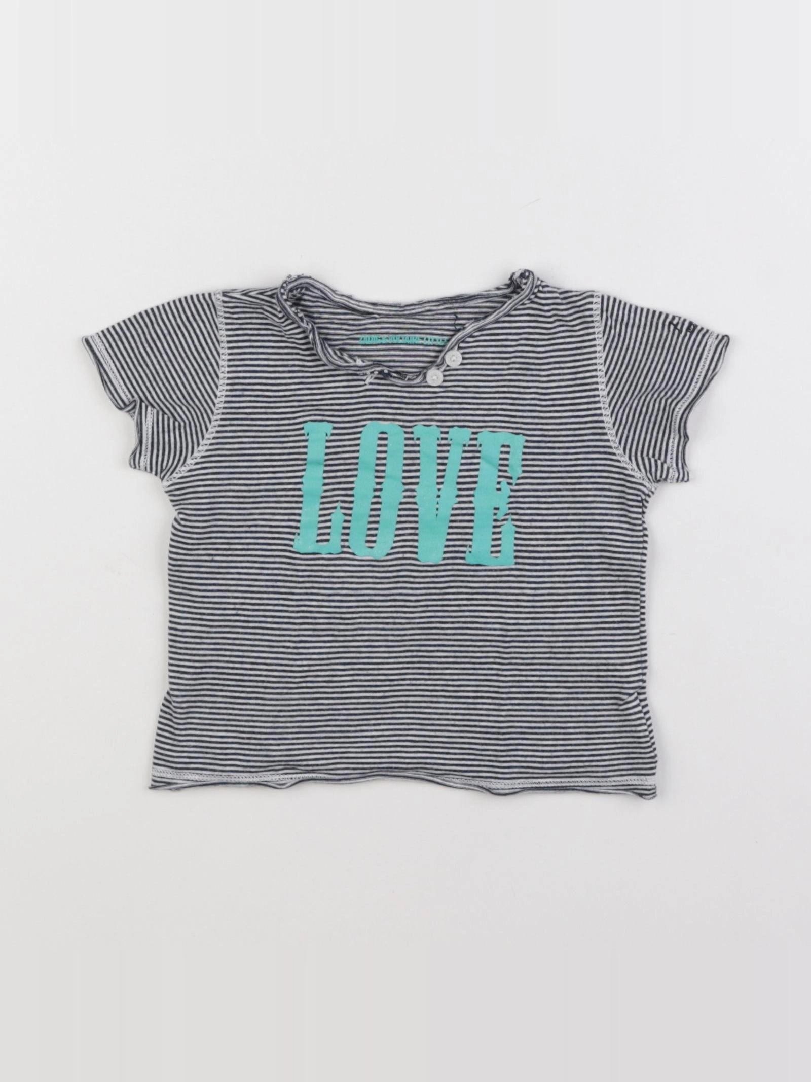 Zadig & Voltaire - tee-shirt blanc, bleu - 6 mois