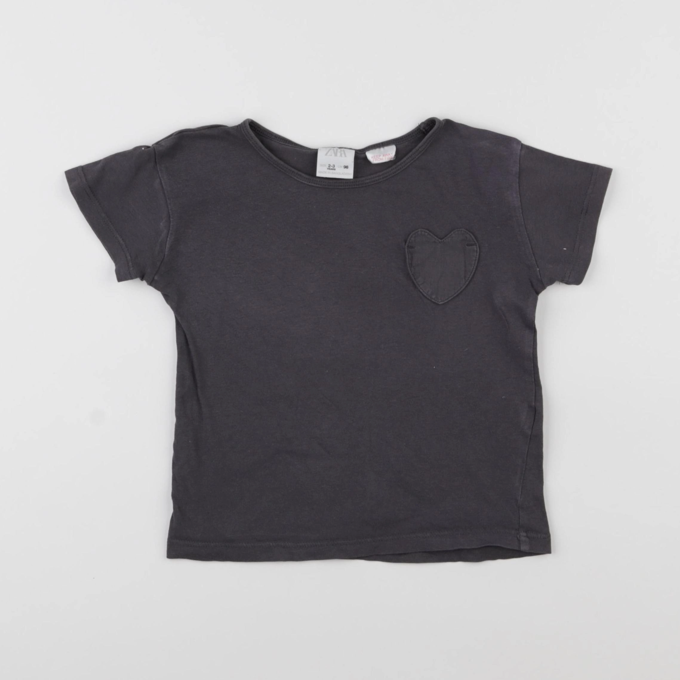 Zara - tee-shirt taupe - 2/3 ans