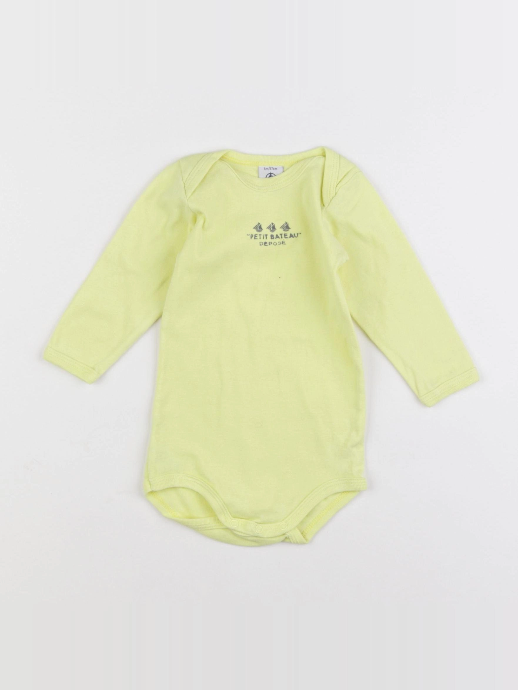 Petit Bateau - body jaune - 6 mois