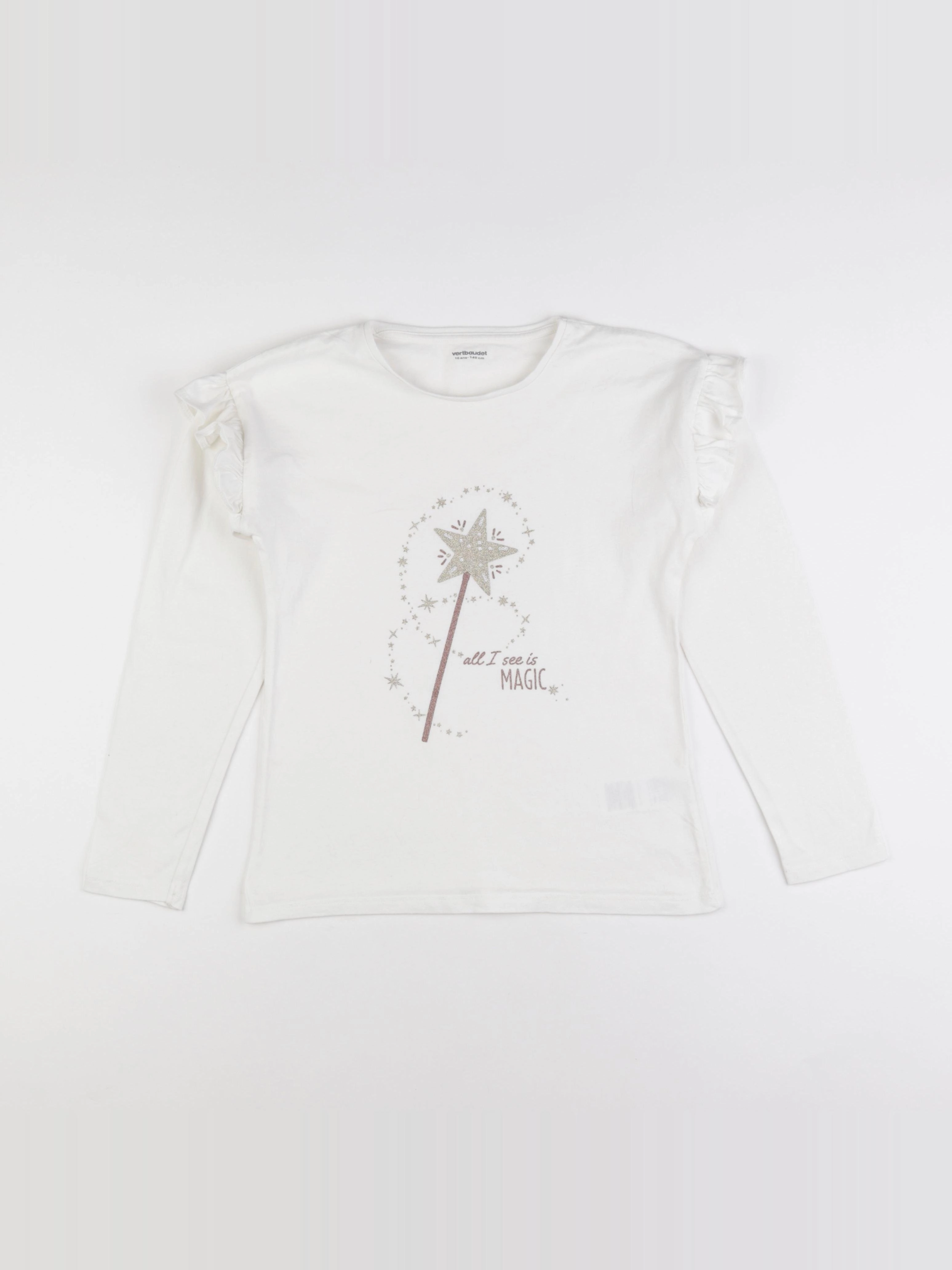 Vertbaudet - tee-shirt blanc - 10 ans