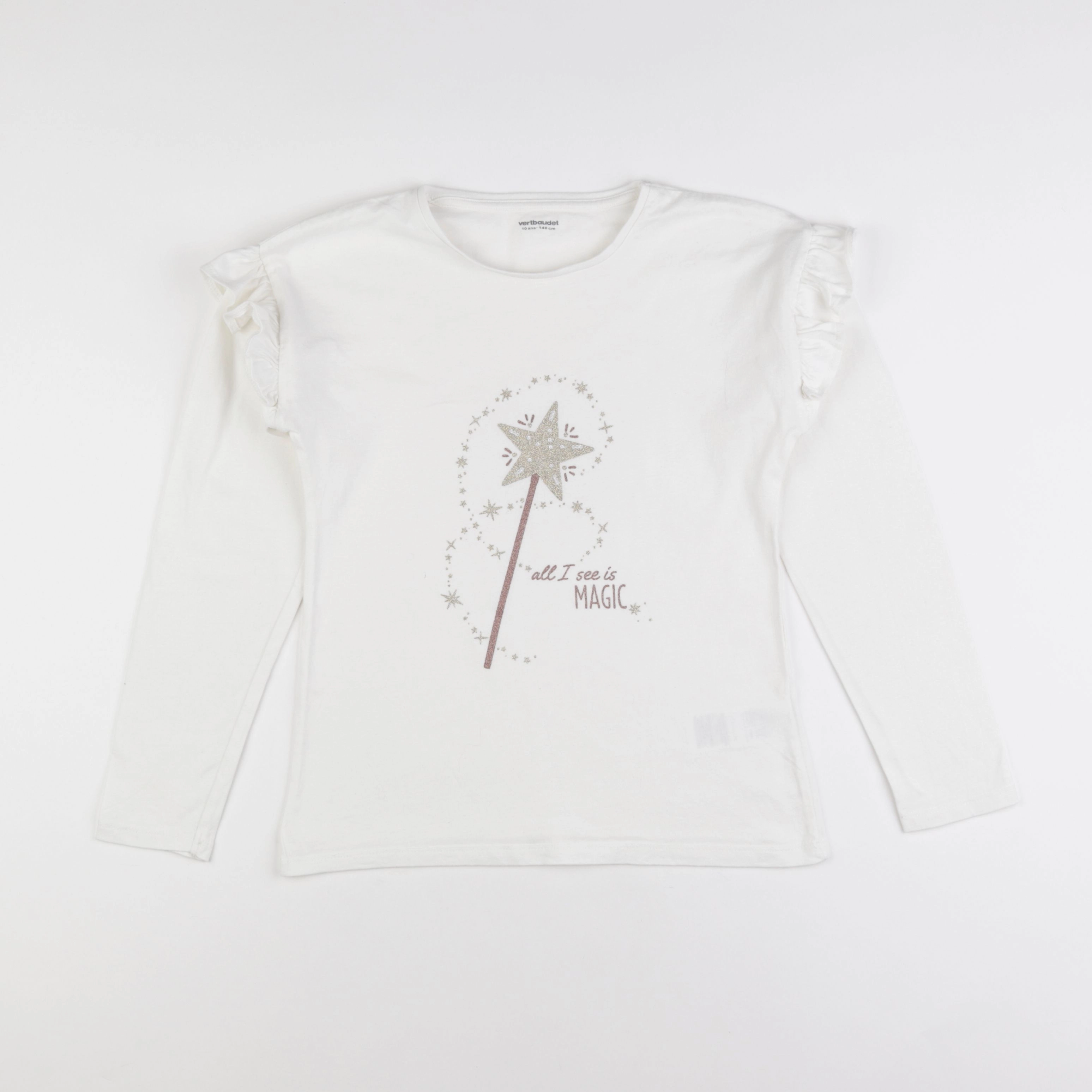 Vertbaudet - tee-shirt blanc - 10 ans