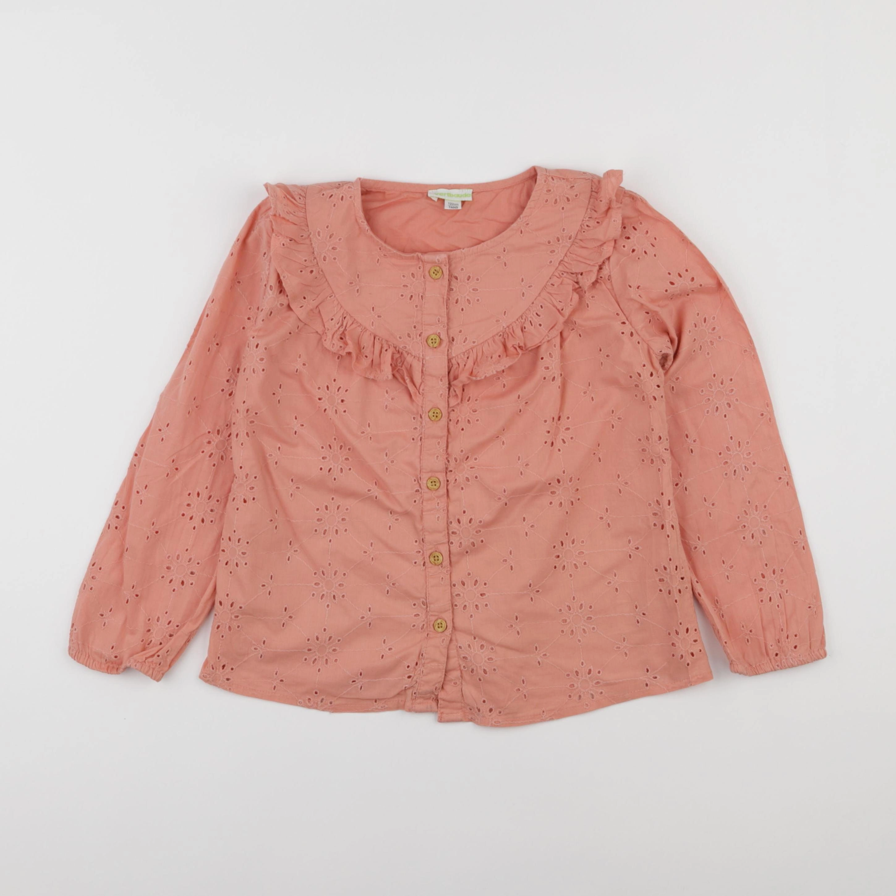 Vertbaudet - blouse rose, orange - 7 ans