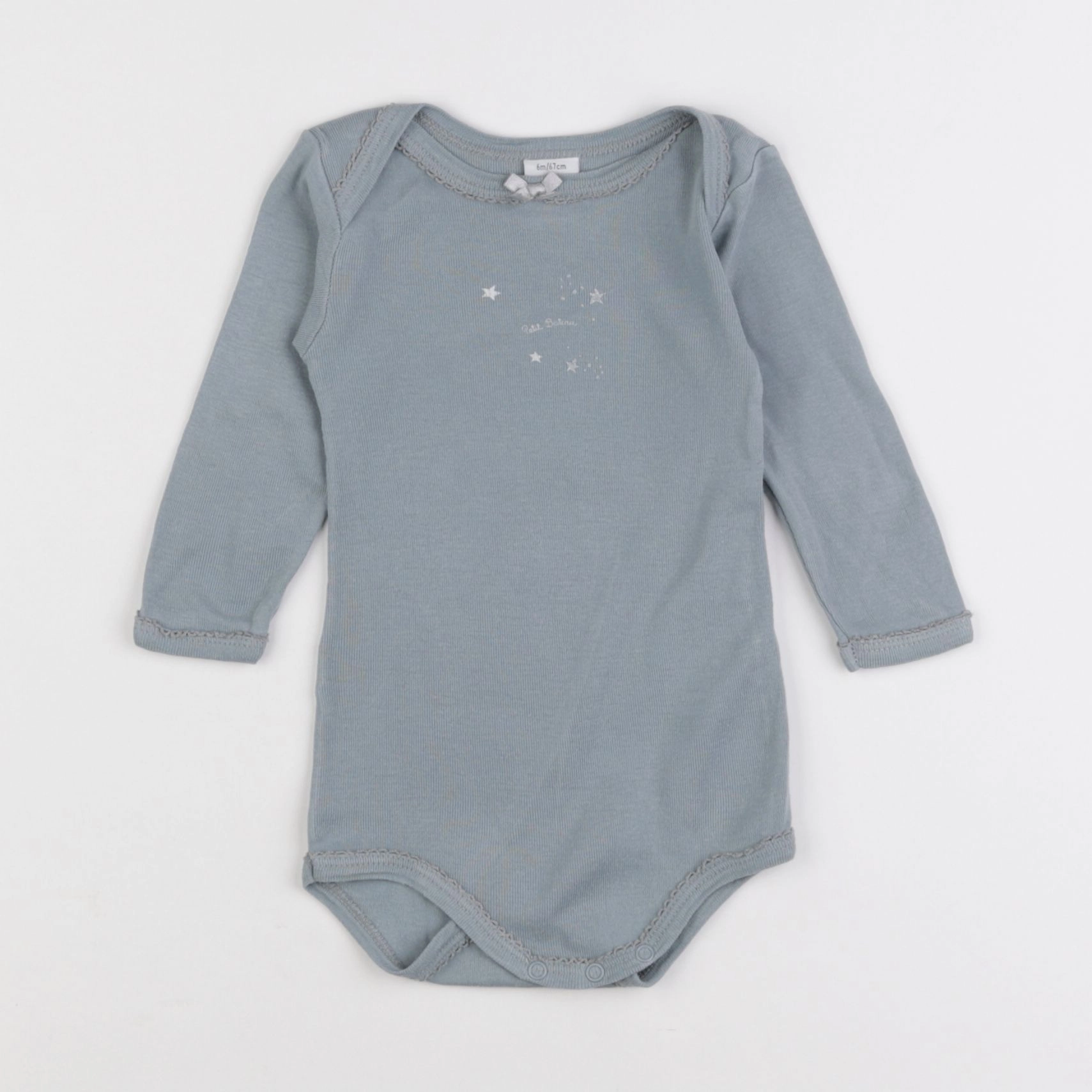 Petit Bateau - body vert - 6 mois