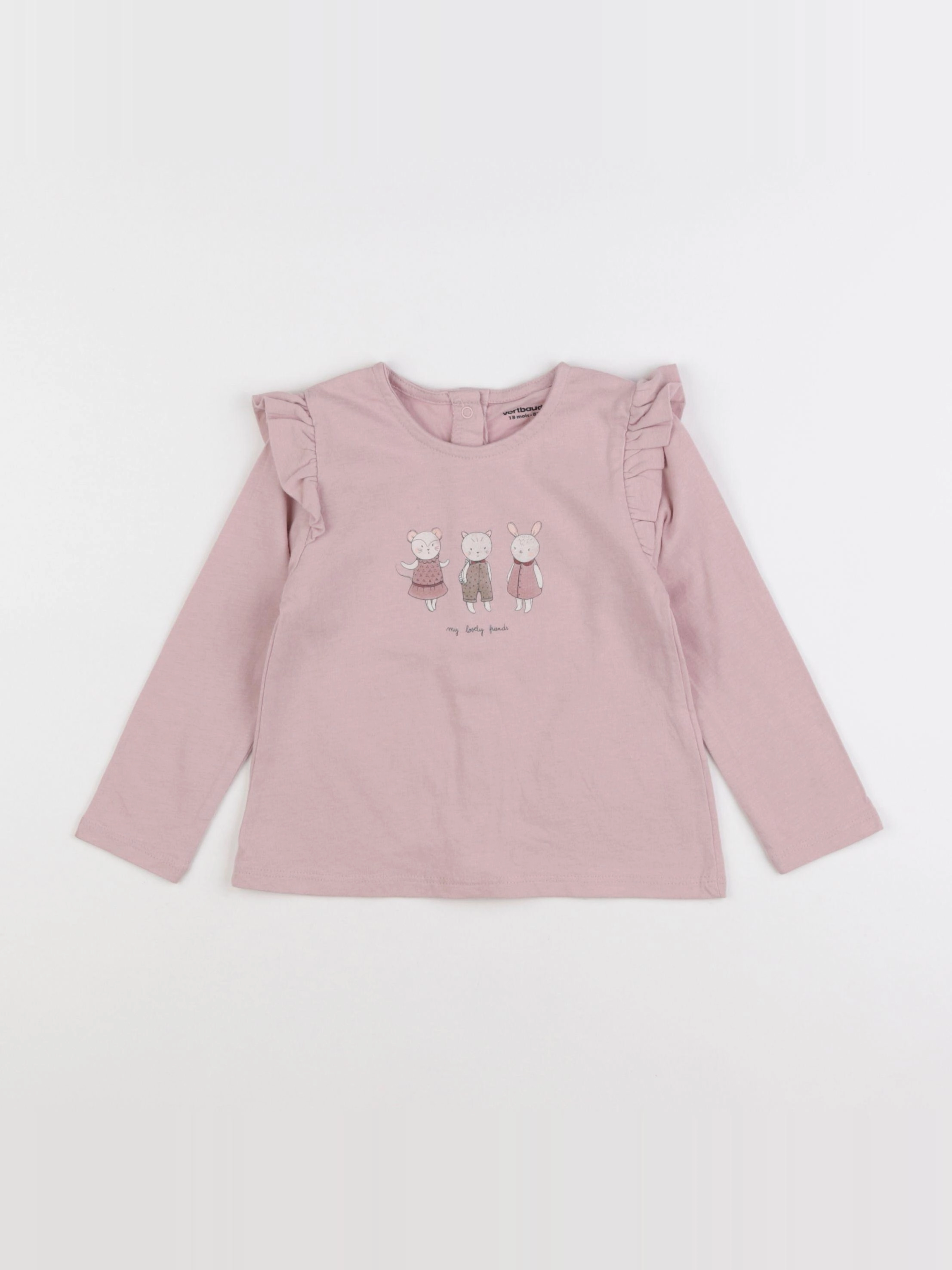 Vertbaudet - tee-shirt rose - 18 mois