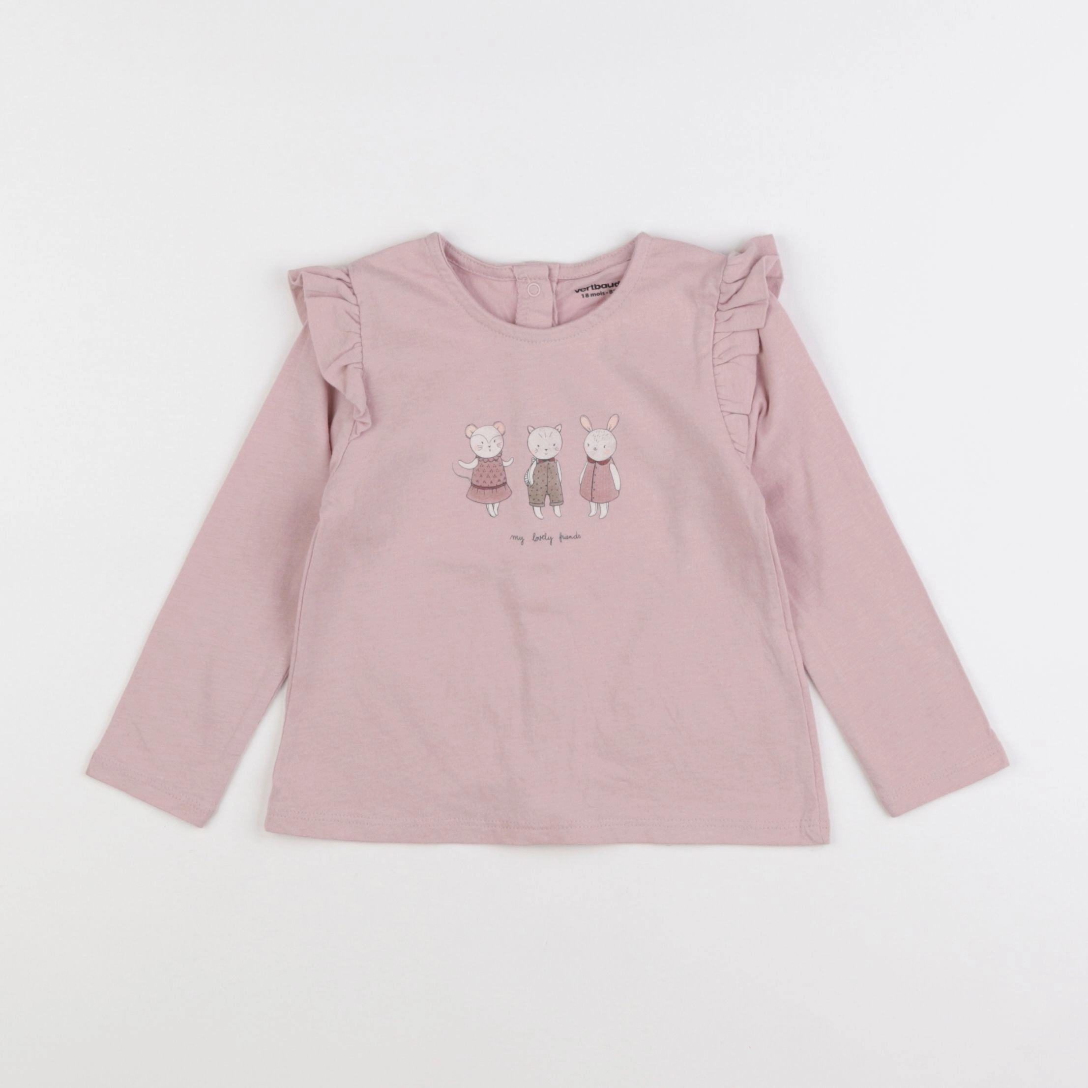 Vertbaudet - tee-shirt rose - 18 mois