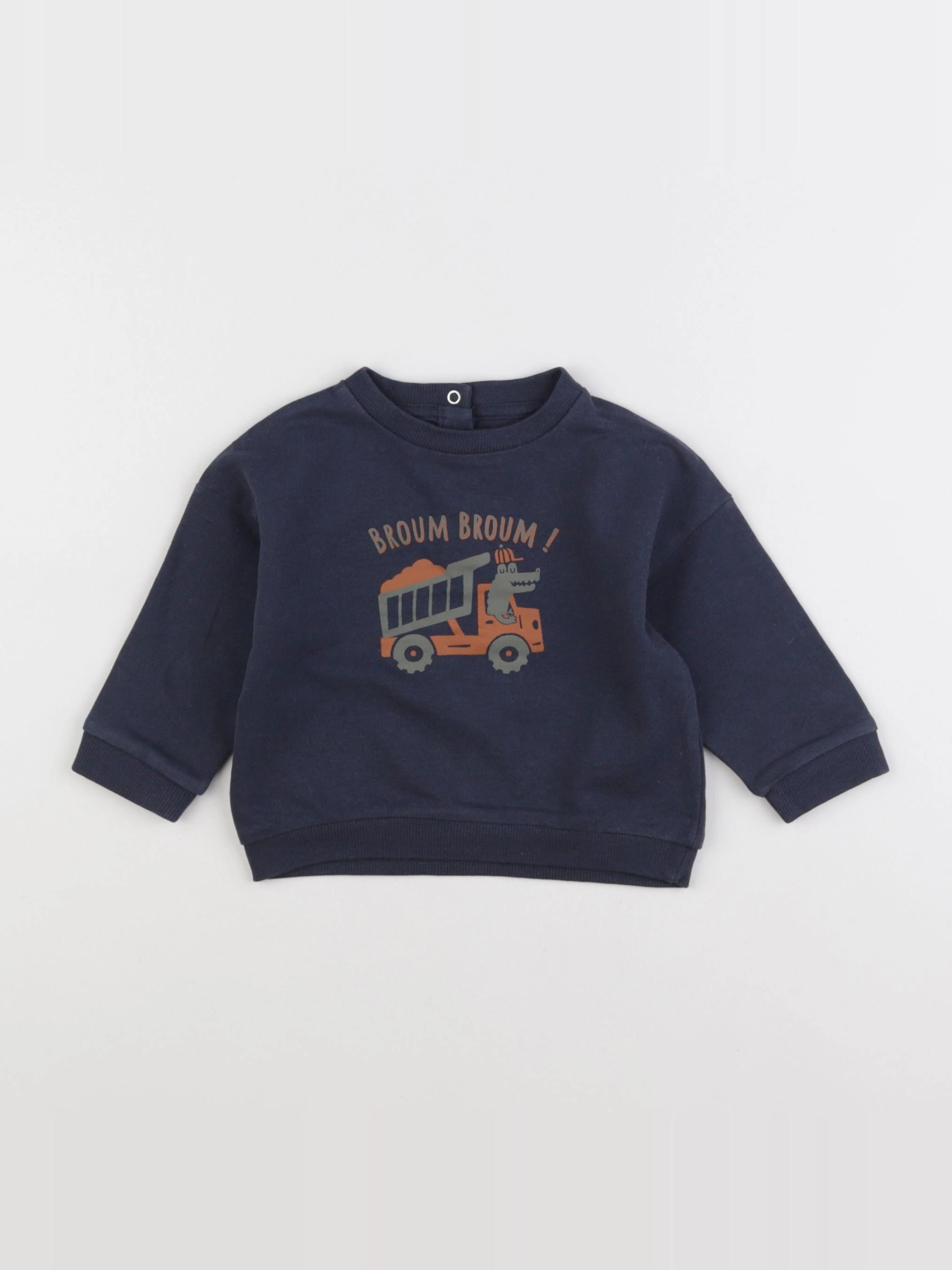 Vertbaudet - sweat bleu - 9 mois