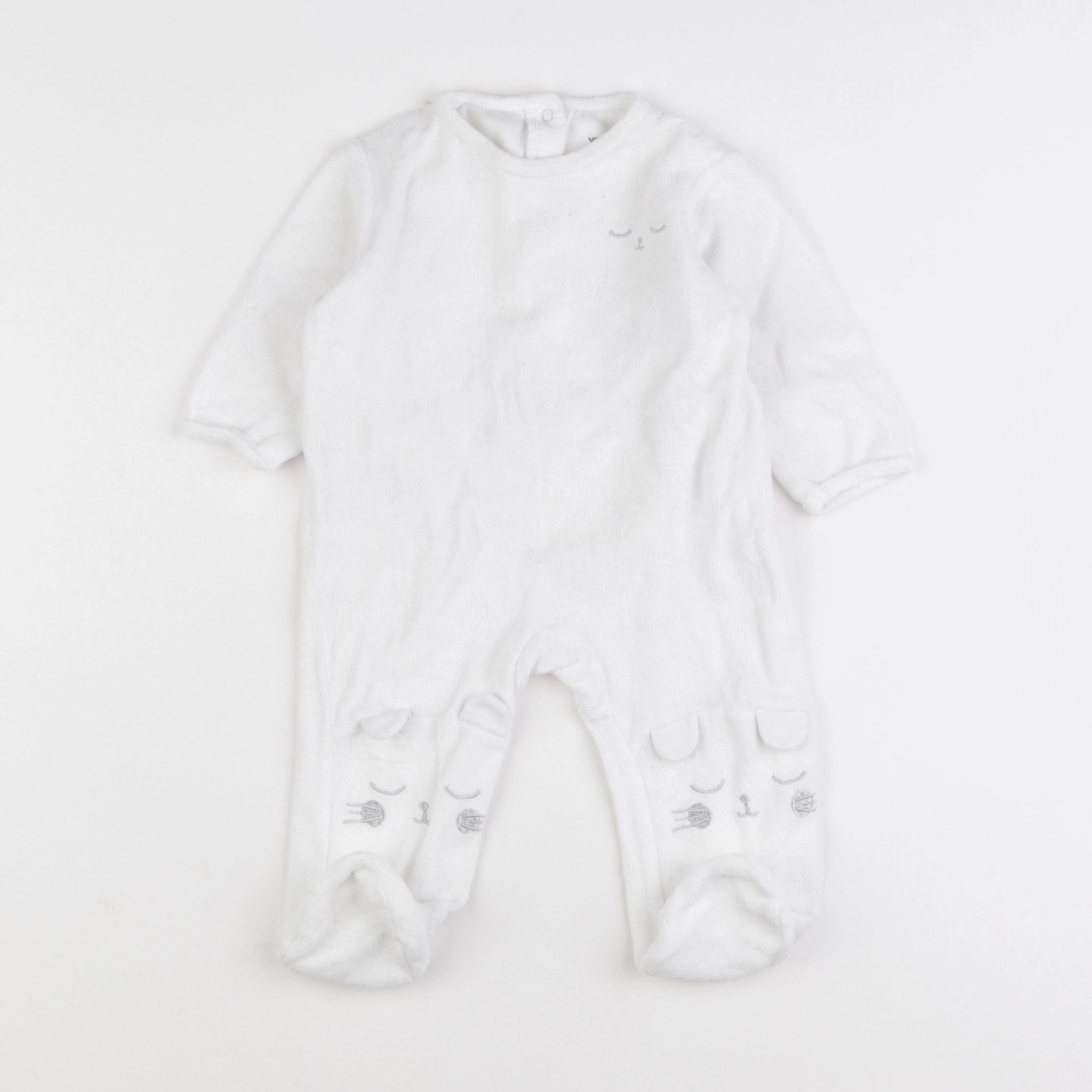Vertbaudet - pyjama velours blanc - 6 mois