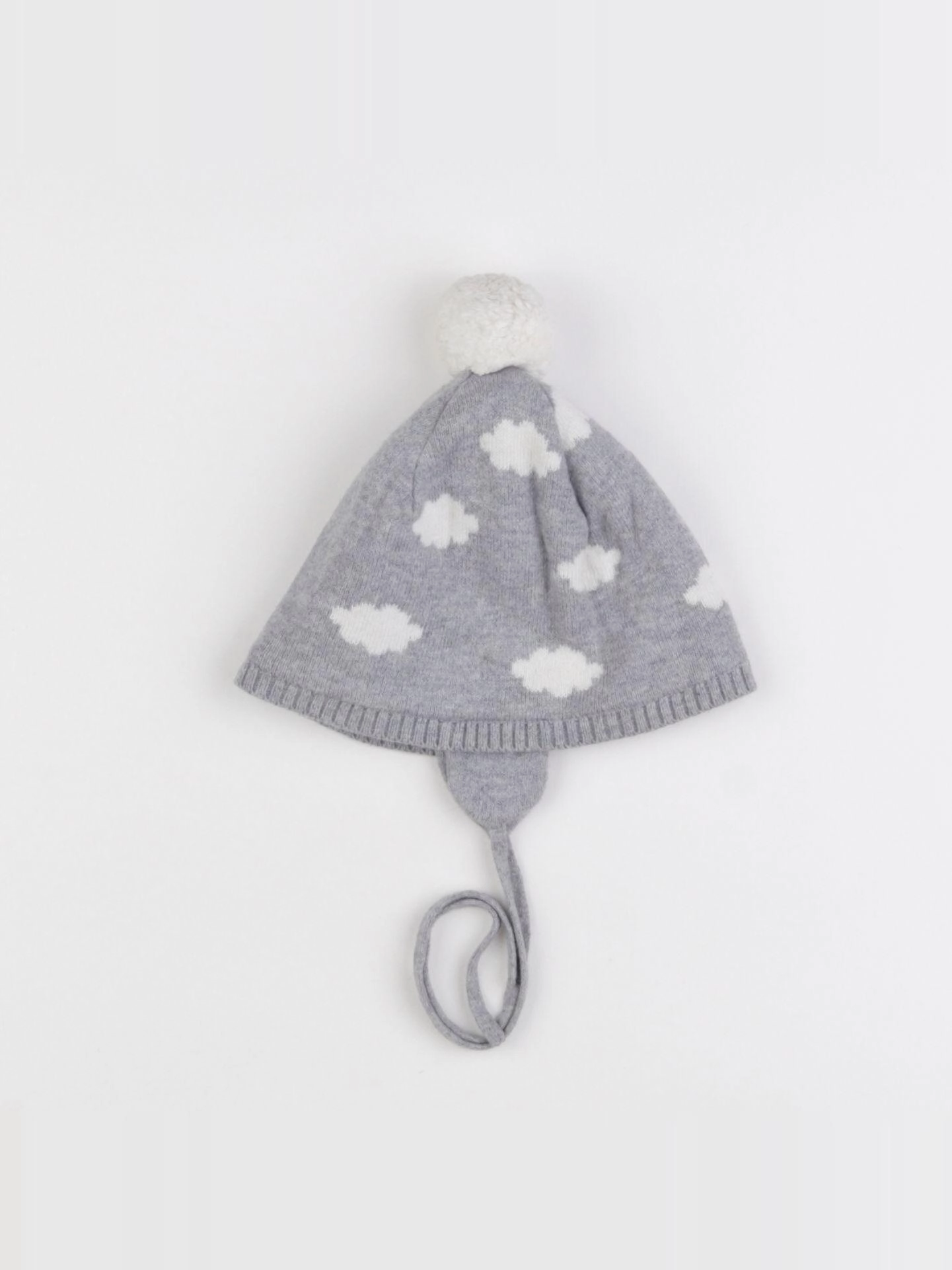 Jacadi - bonnet gris, blanc - 6 mois