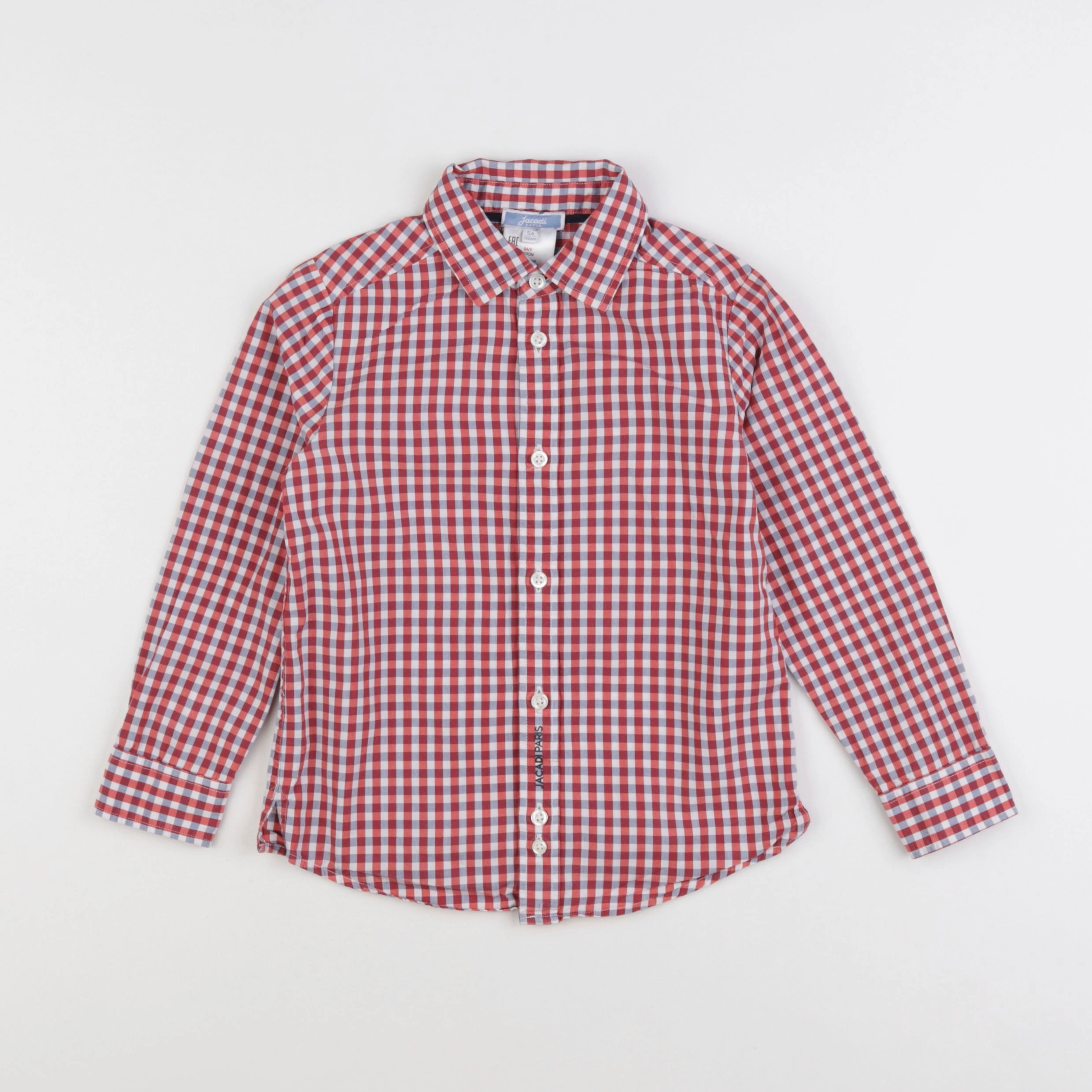 Jacadi - chemise blanc, rouge - 5 ans