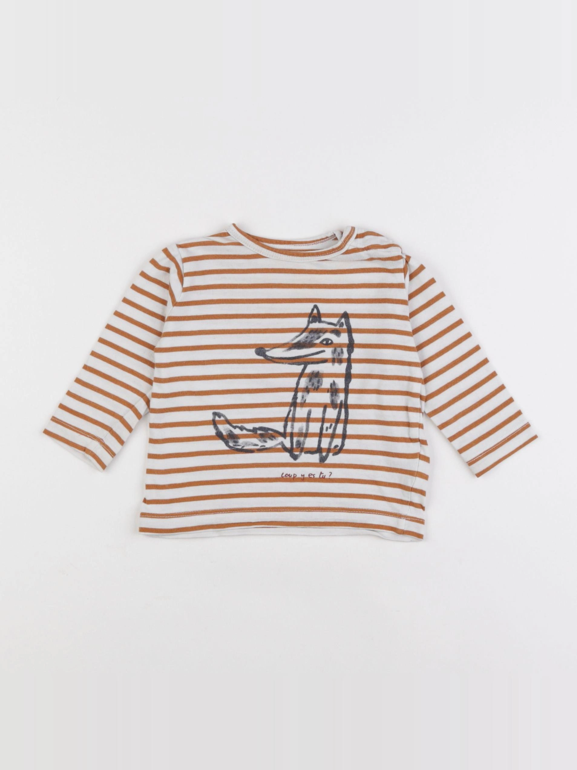 Boutchou - tee-shirt blanc, jaune - 6 mois