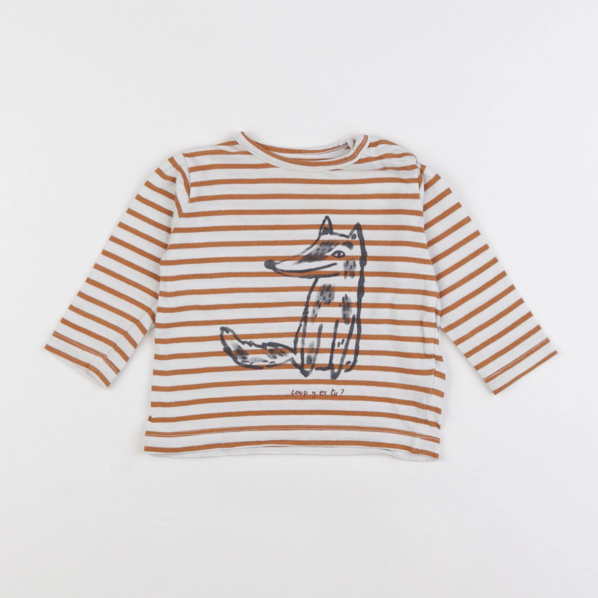 Boutchou - tee-shirt blanc, jaune - 6 mois