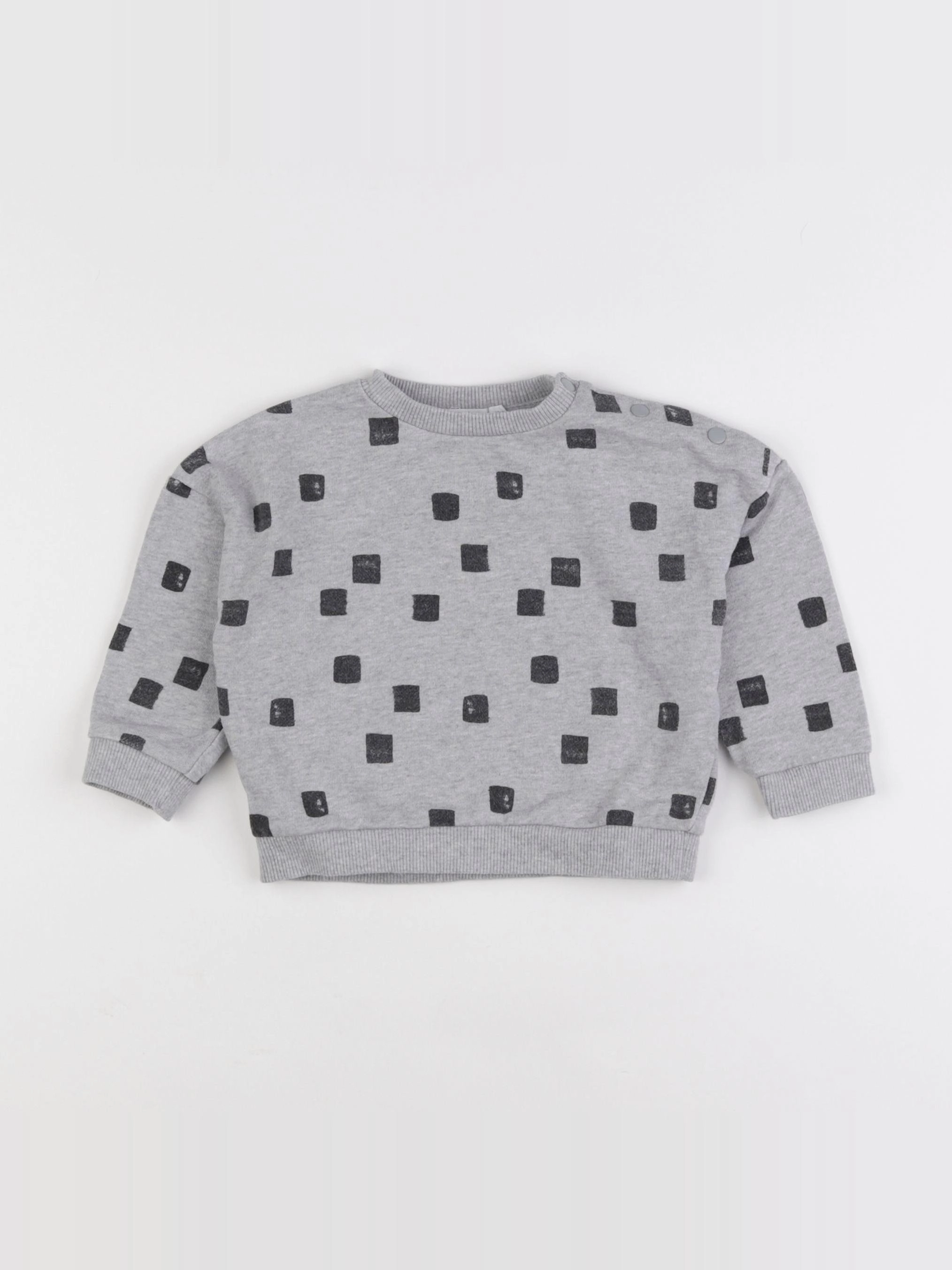Boutchou - sweat gris, noir - 12 mois