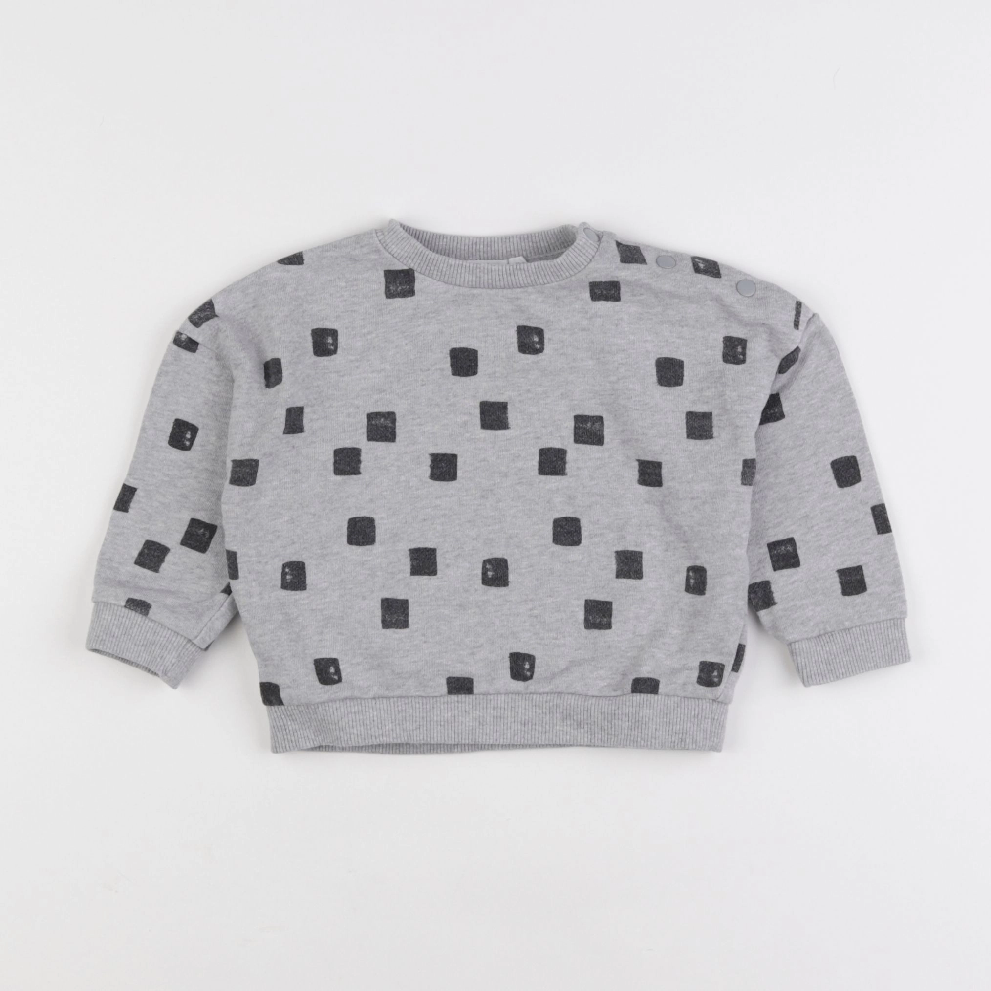 Boutchou - sweat gris, noir - 12 mois