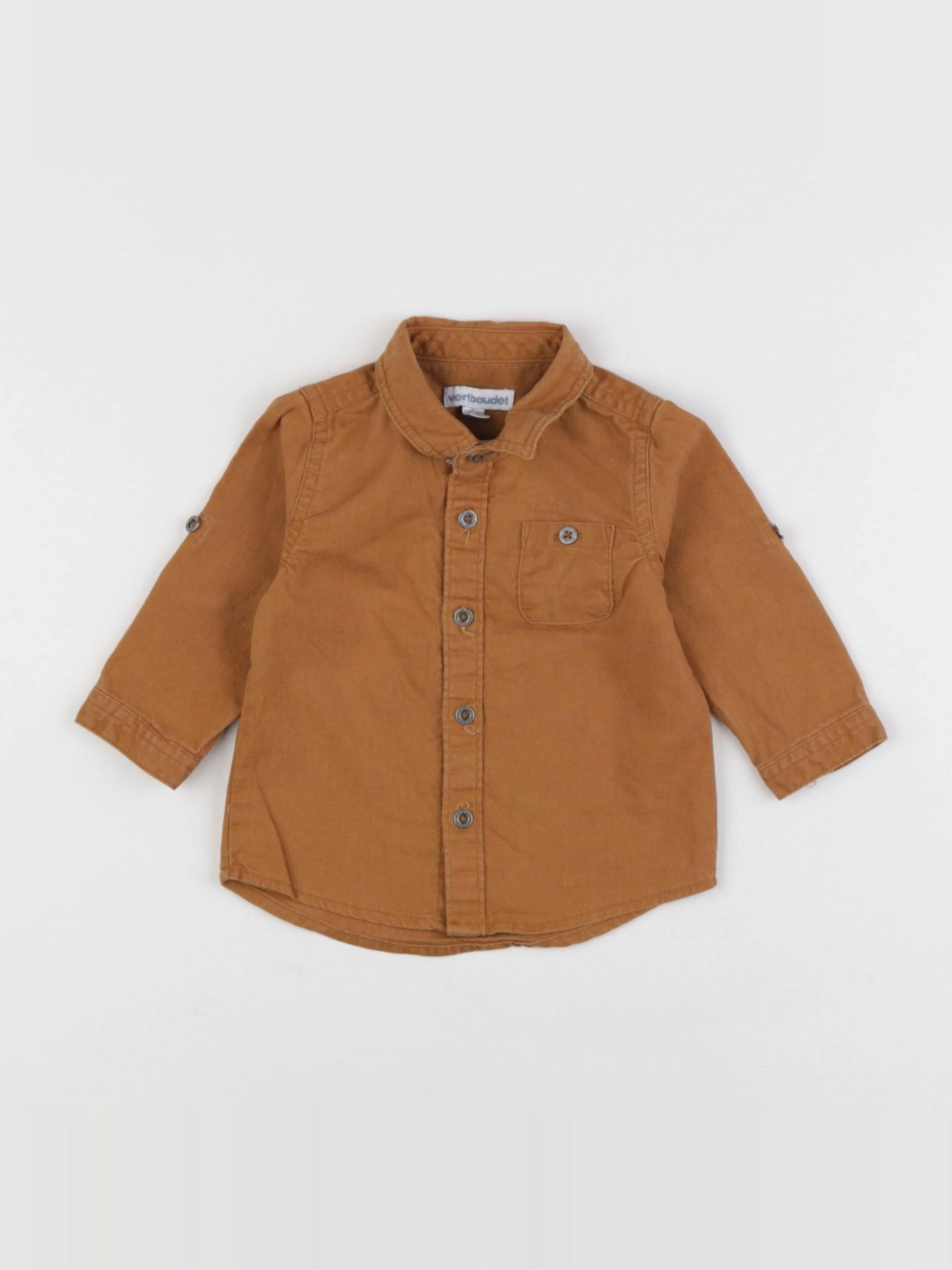 Vertbaudet - chemise marron - 6 mois