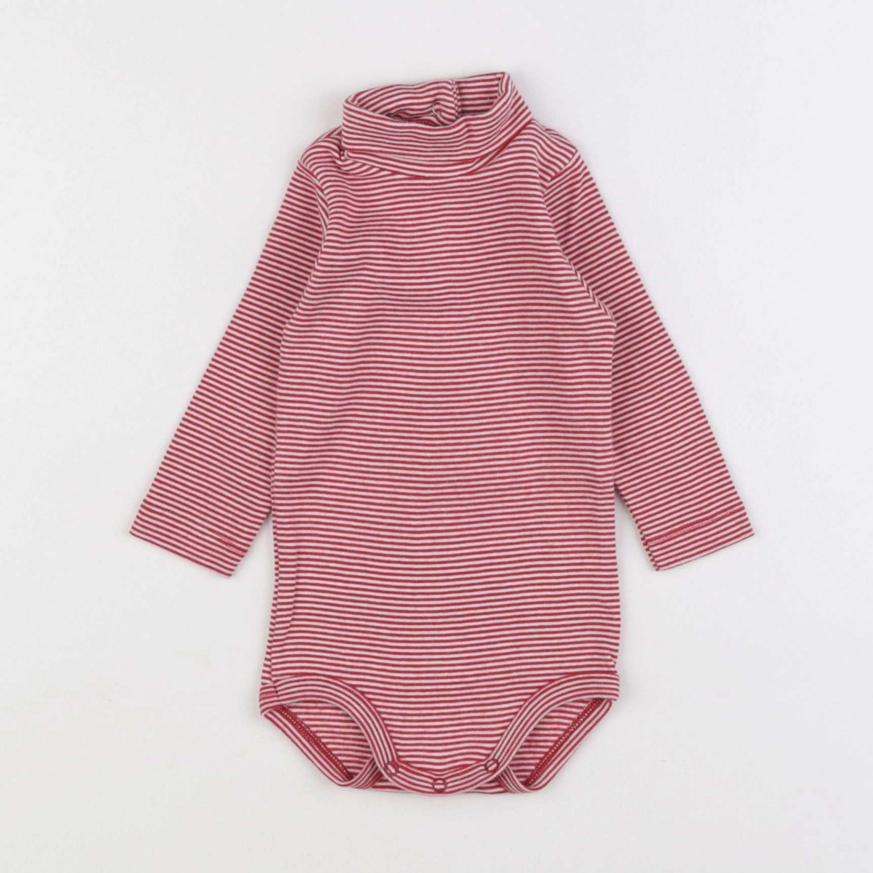 Petit Bateau - body à col rouge - 6 mois