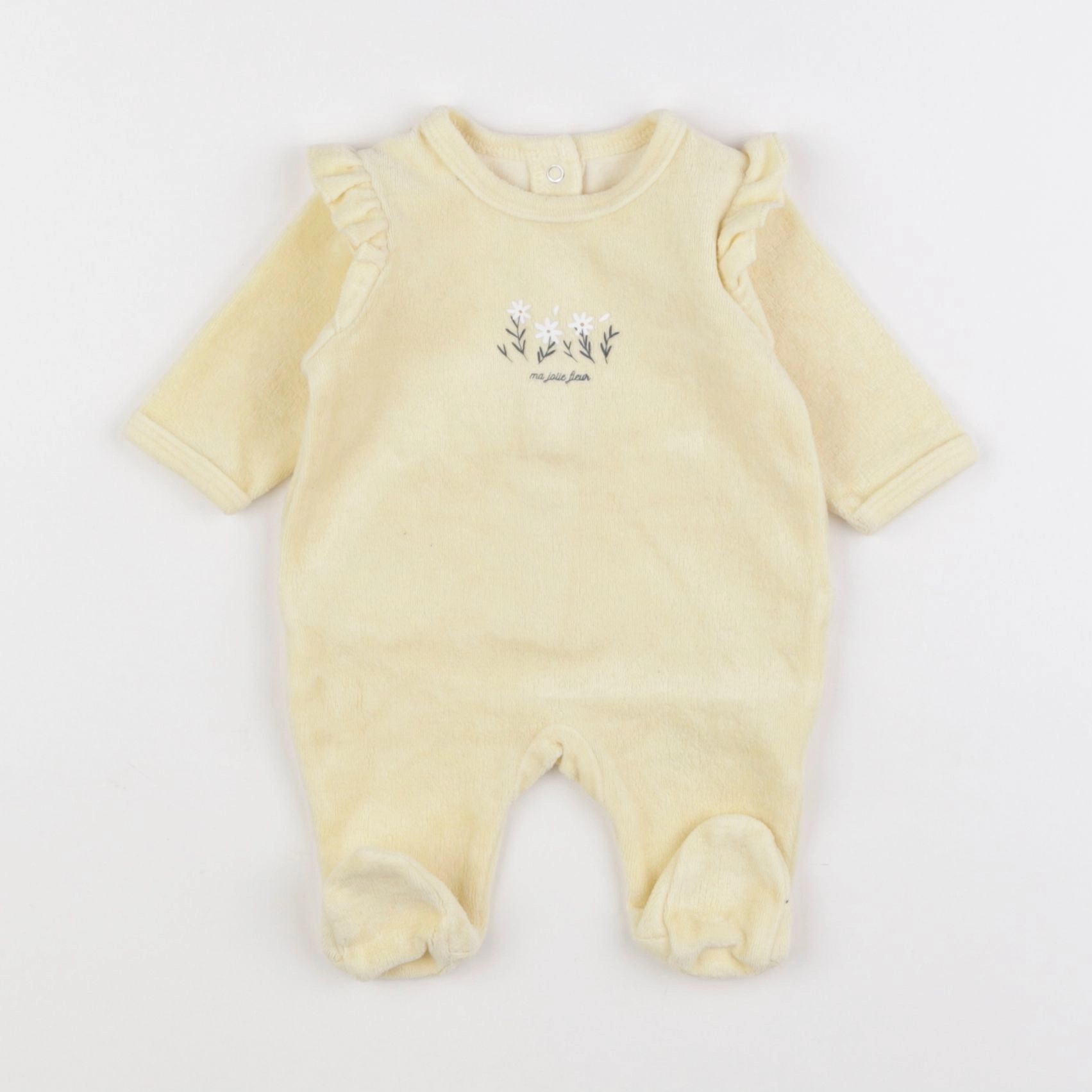 Vertbaudet - pyjama velours jaune - 0 mois