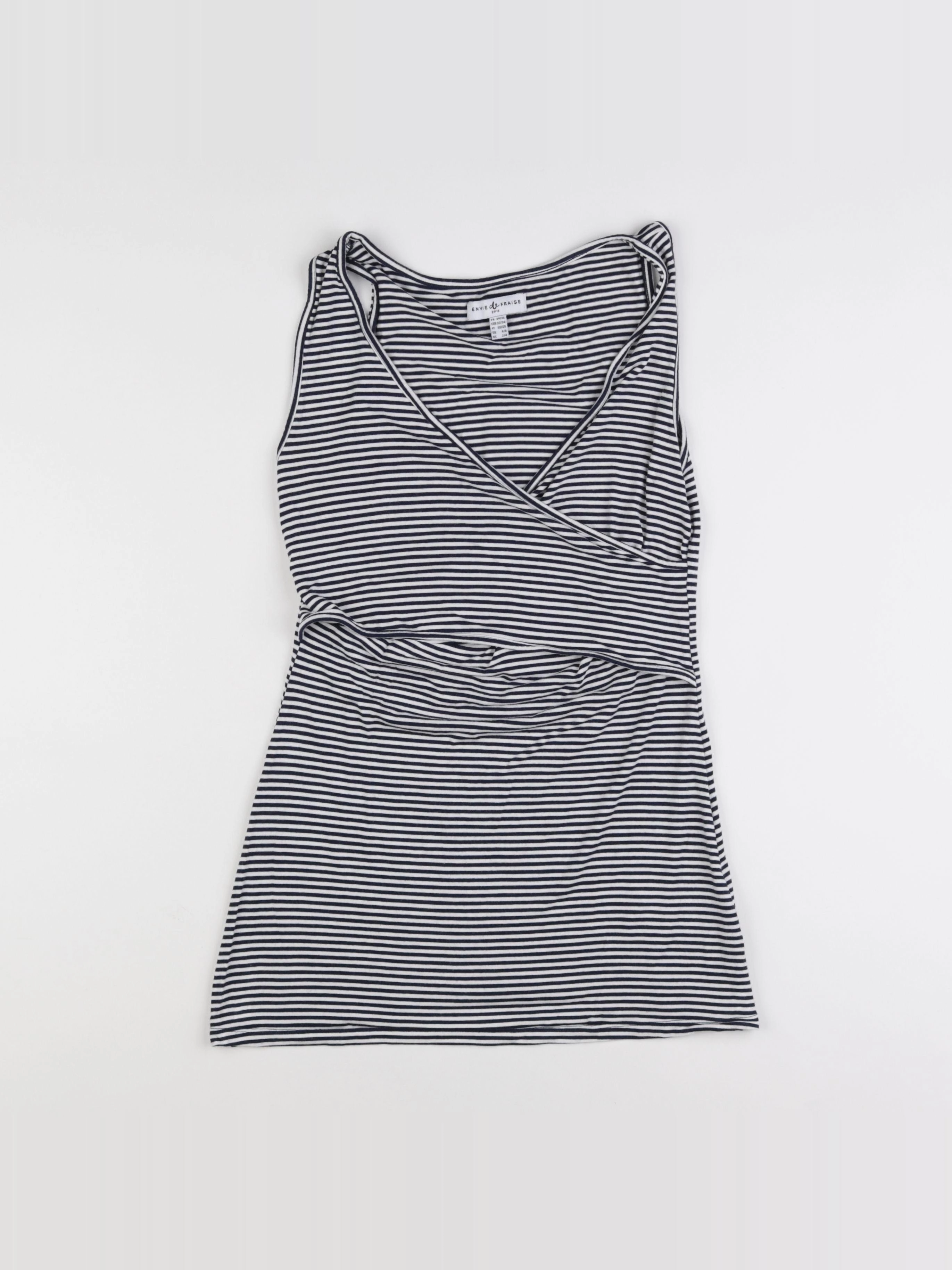Envie de fraise - débardeur allaitement blanc, bleu - 34 à 36