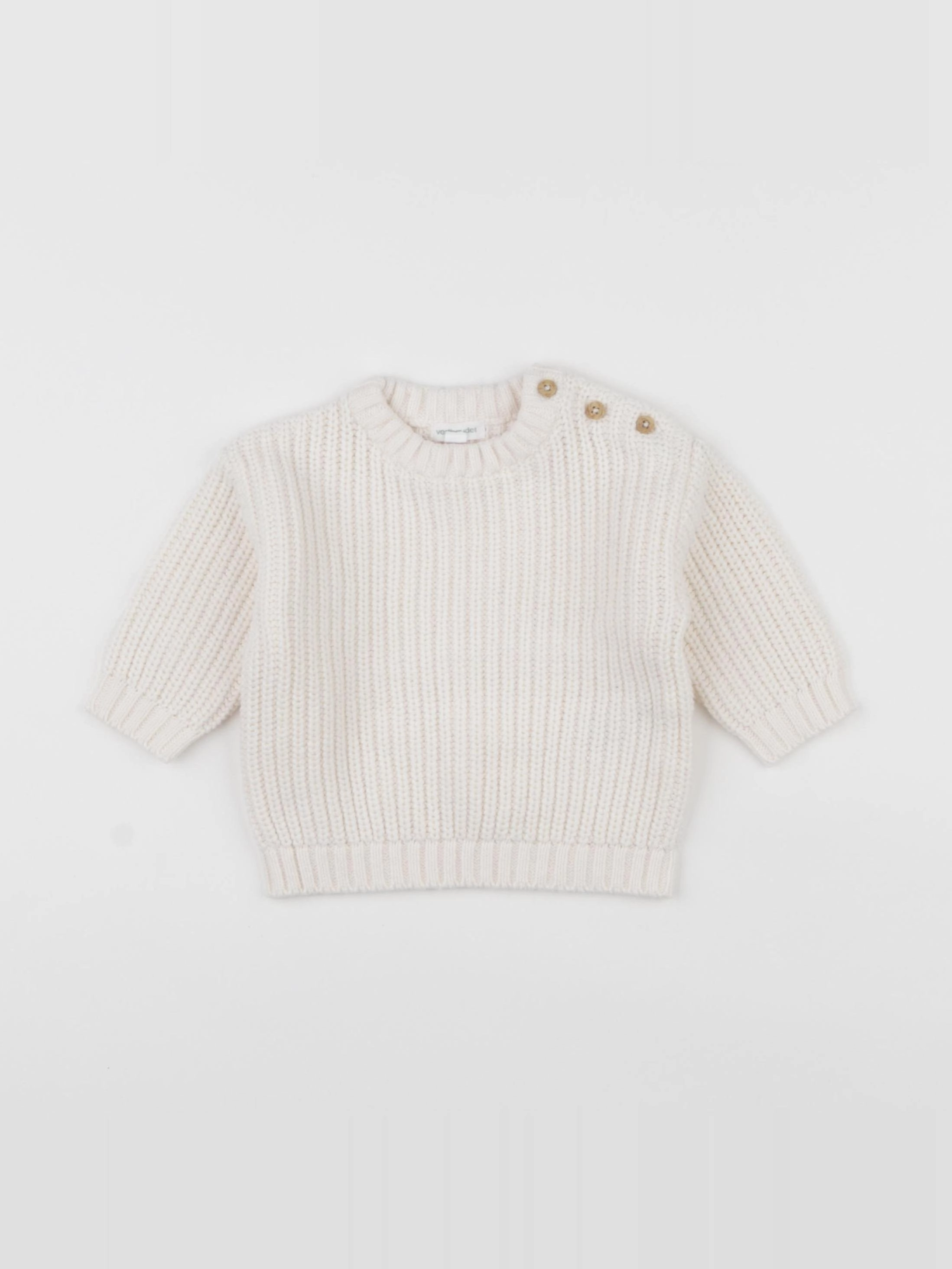 Vertbaudet - pull blanc - 6 mois