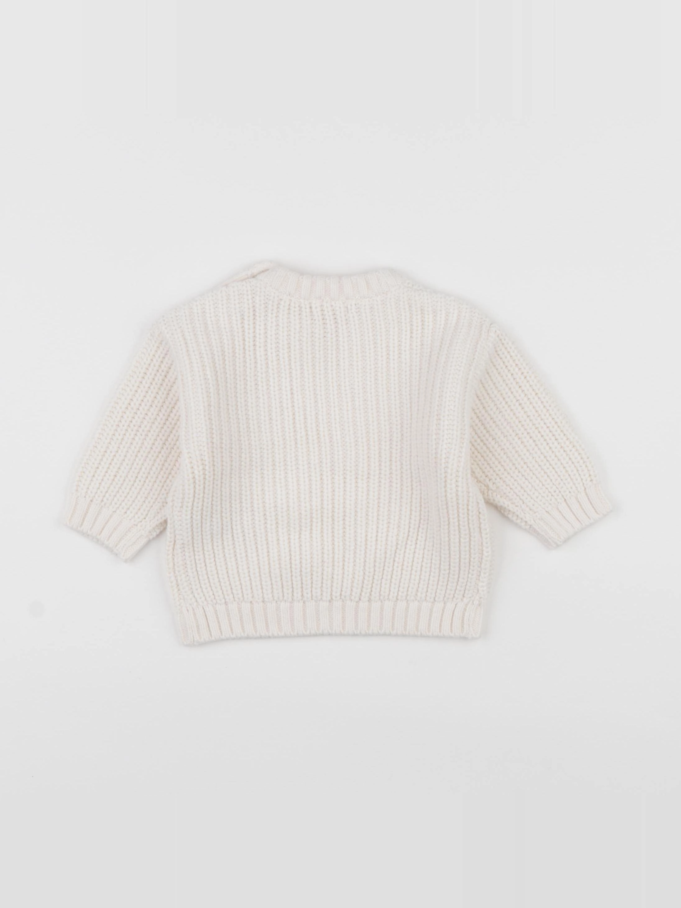 Vertbaudet - pull blanc - 6 mois