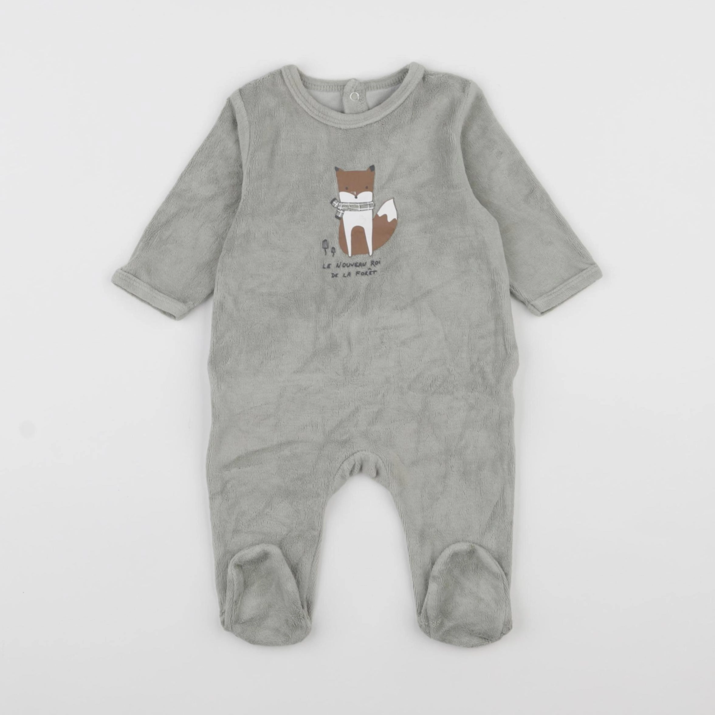 Vertbaudet - pyjama velours vert - 6 mois